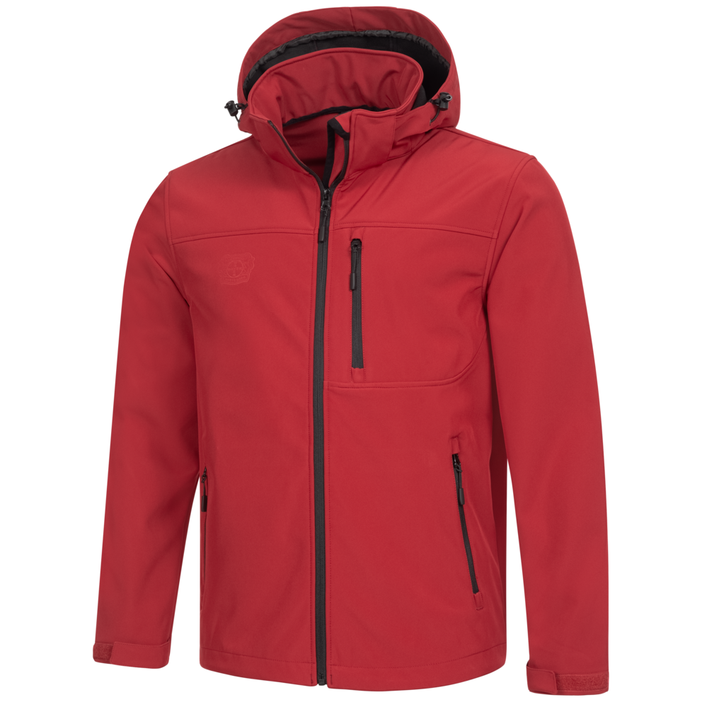 mens red softshell jacket