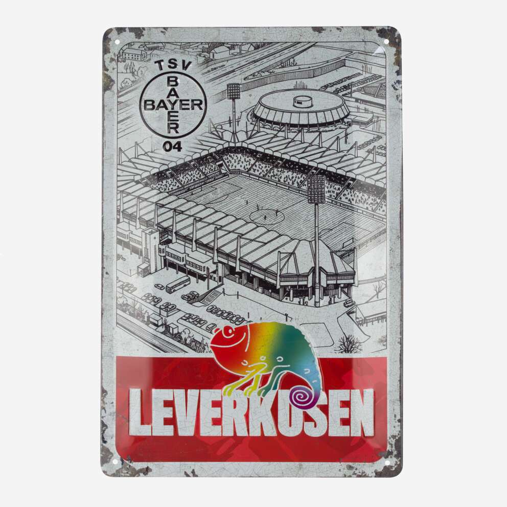 Retro Chameleon Metal Sign | Bayer 04 Leverkusen Fanshop