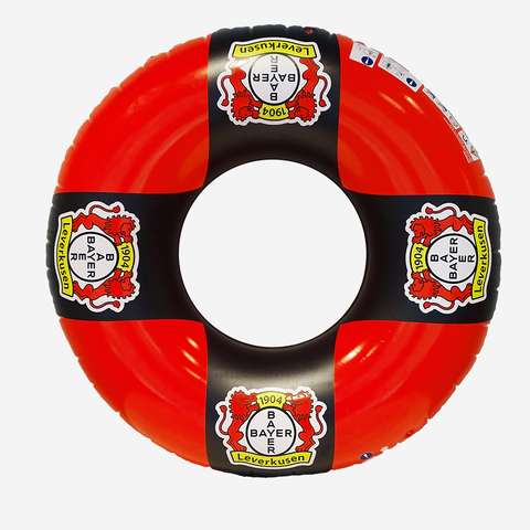 Floating ring from Bayer 04, material: PVC, size: approx. 120 cm diameter. Colours: black and red.