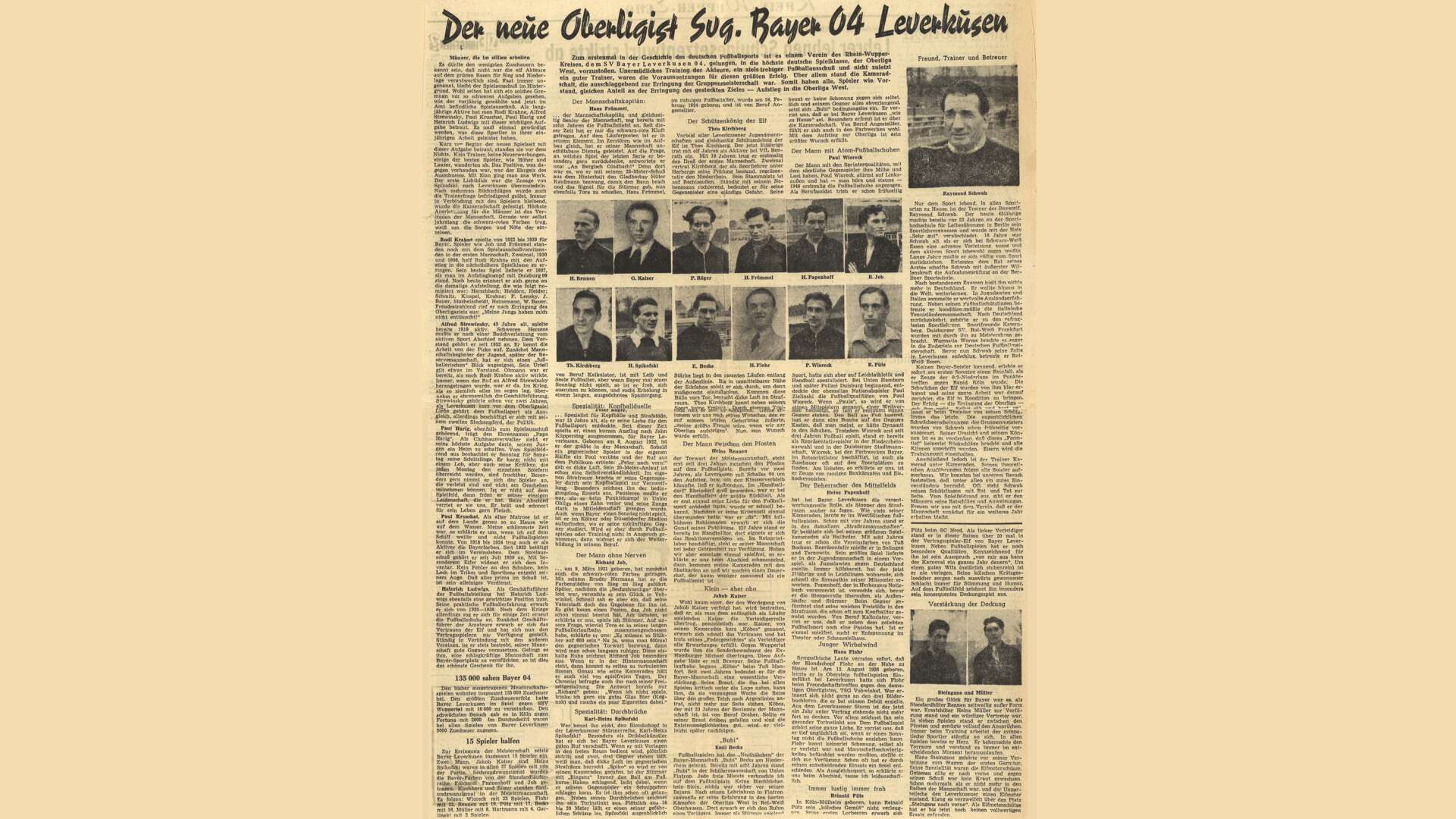 Zeitungsartikel von 1951