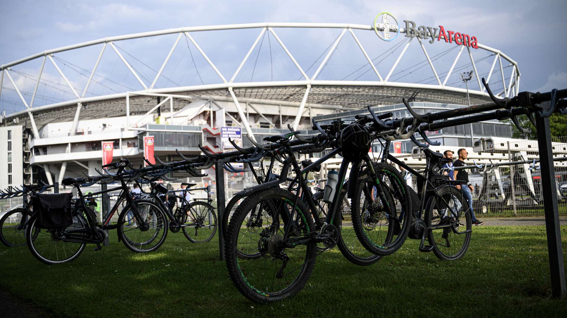 Bicycle parking spaces at the BayArena