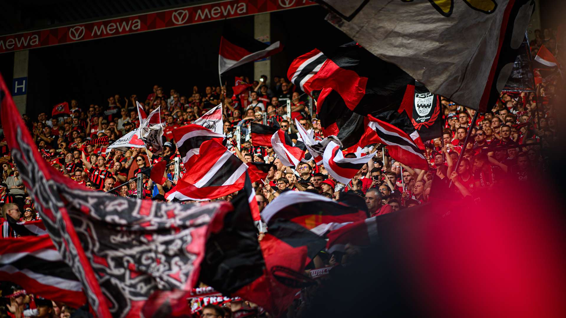 Die mitgereisten Bayer 04-Fans