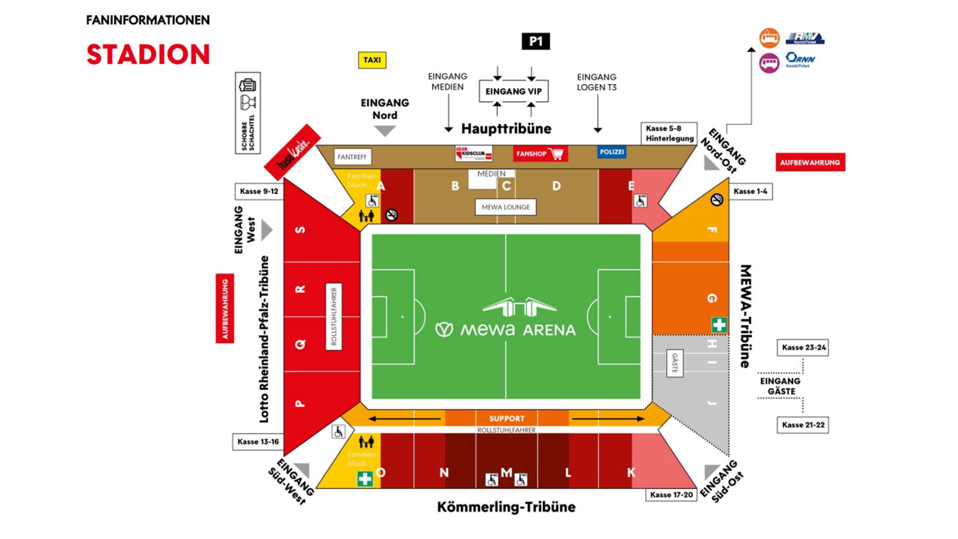 Stadionplan MEWA Arena