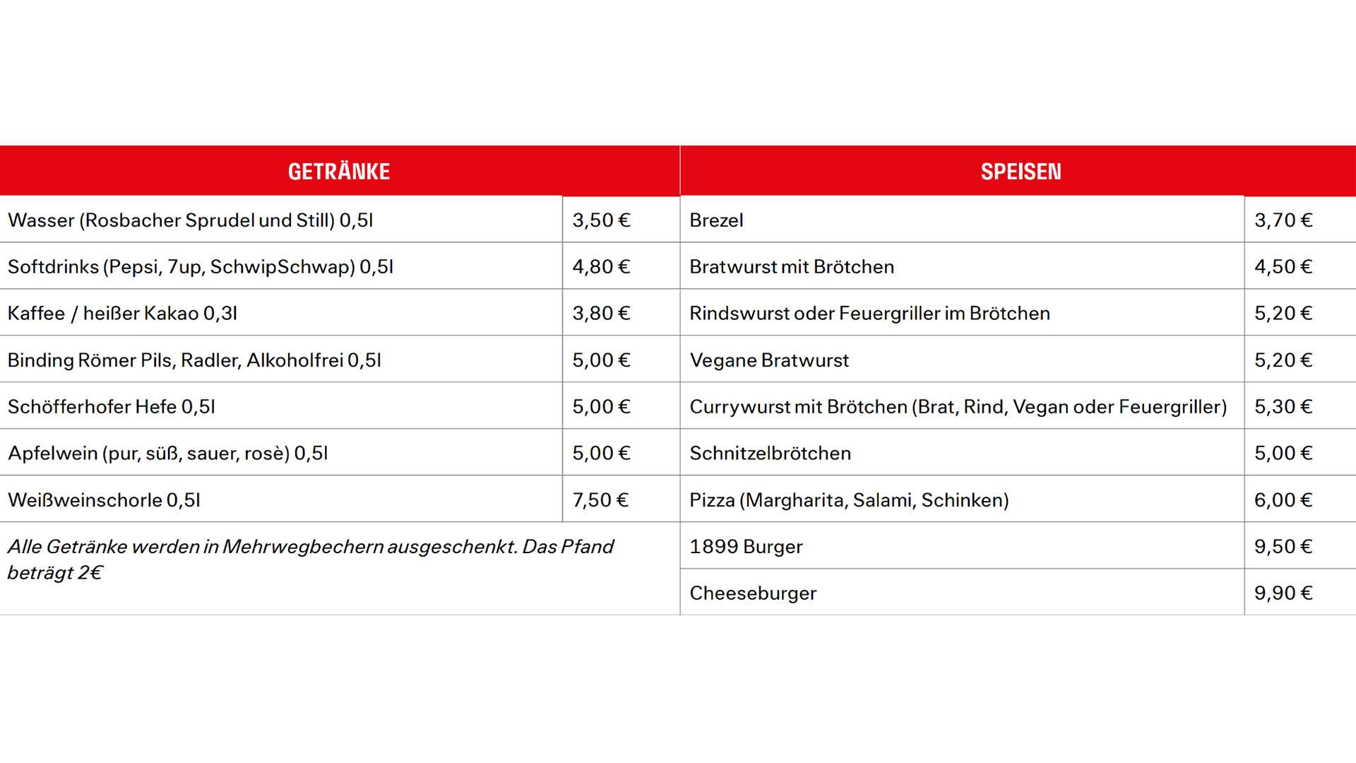Speisen und Getränke Frankfurt