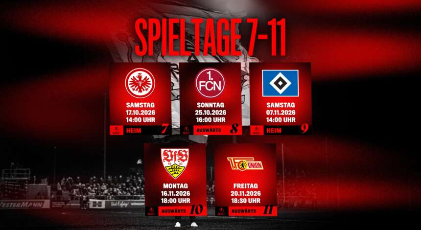 Ansetzungen der Frauen-Spieltage 7-11