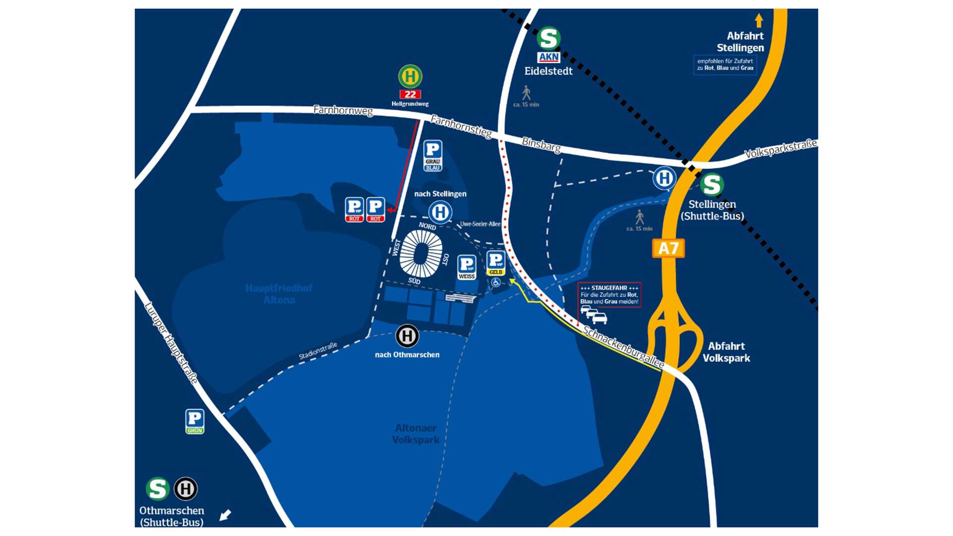 Anfahrt zum Volksparkstadion