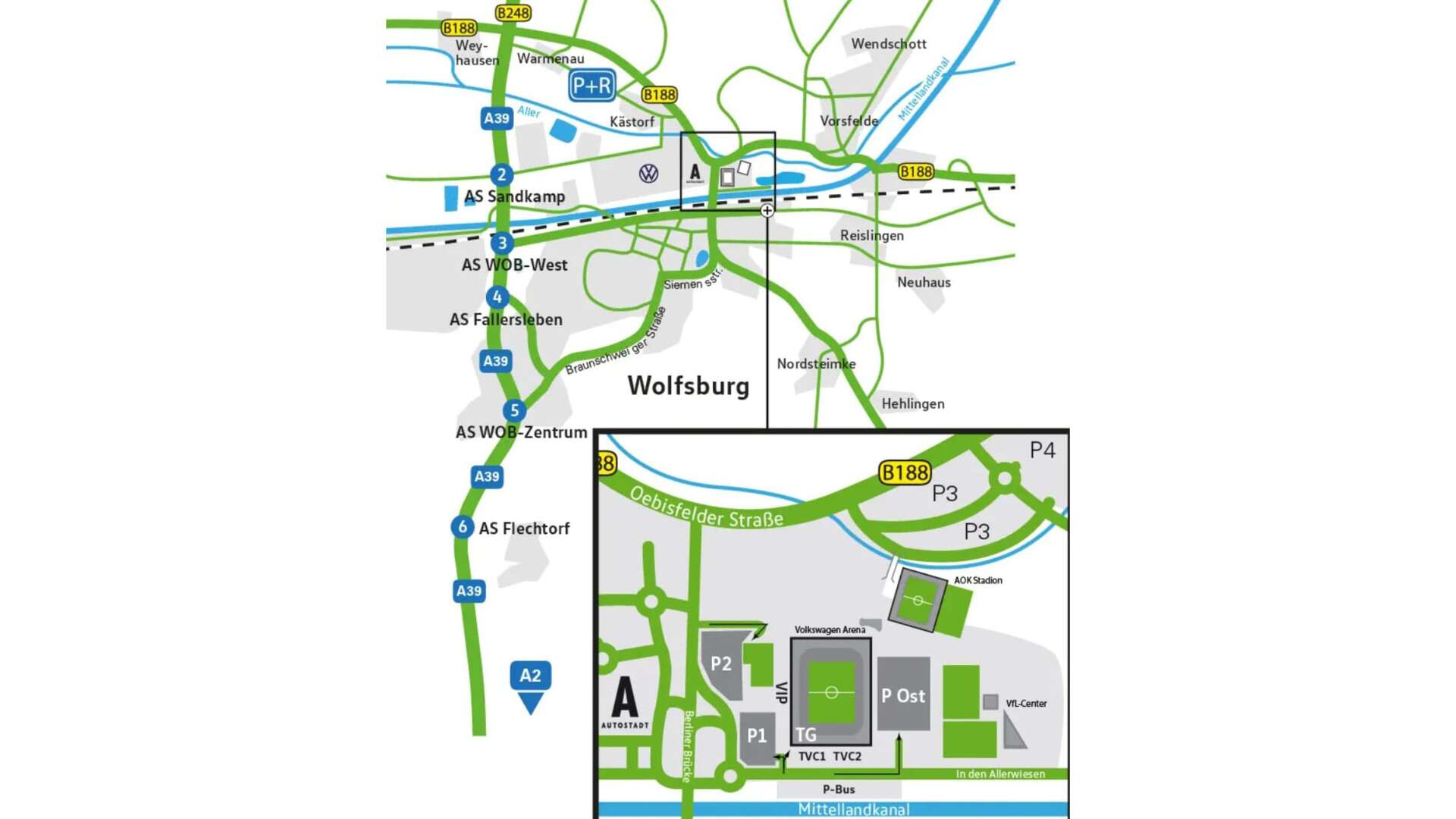Anfahrt Volkswagen Arena Wolfsburg