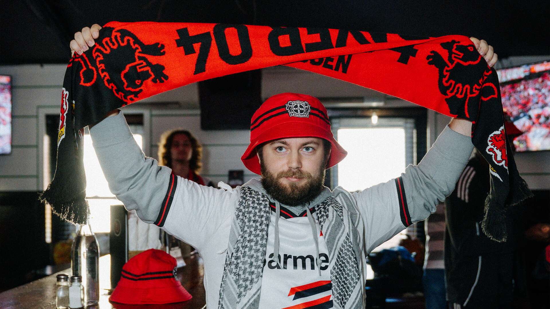 Bayer 04-Fans in Boston