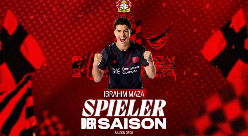 Ibrahim Maza ist Bayer 04-„Spieler der Saison“ 2025/26