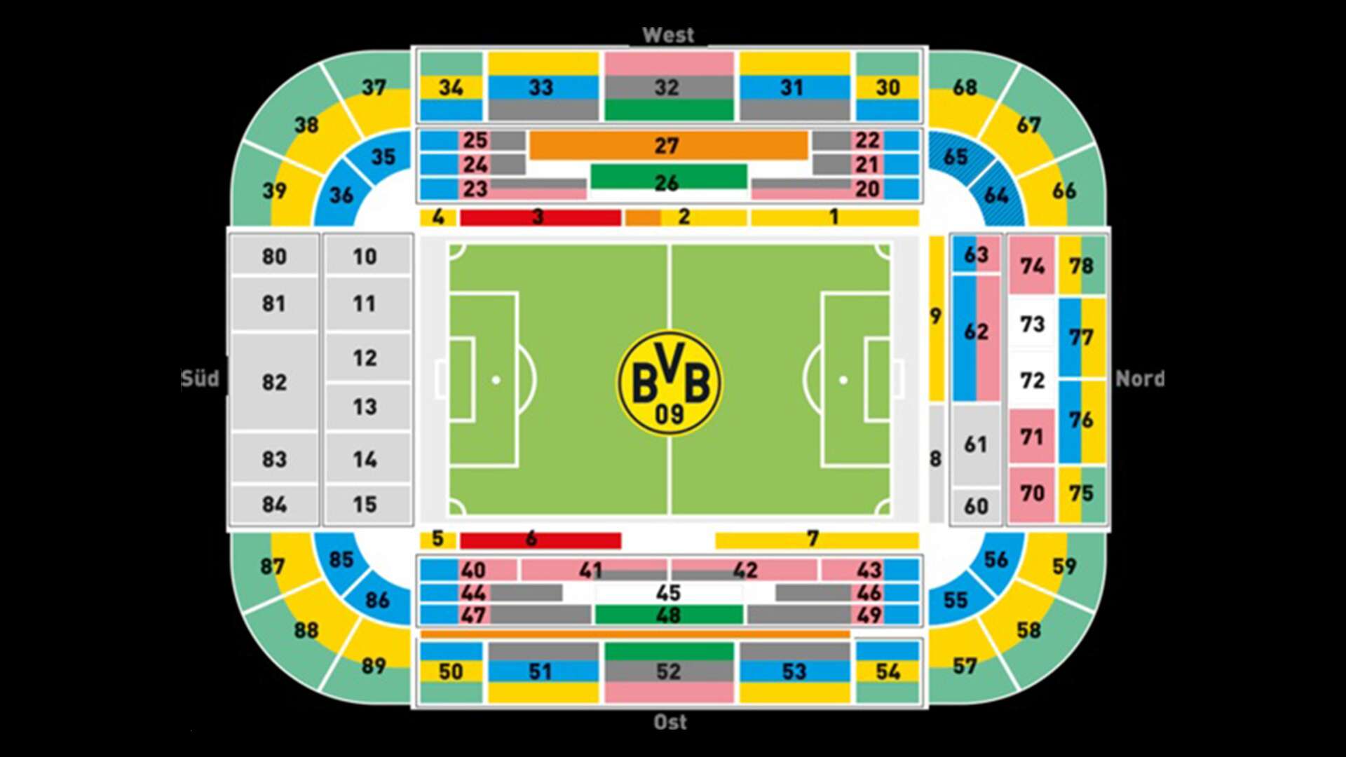 Stadionplan SIGNAL IDUNA PARK