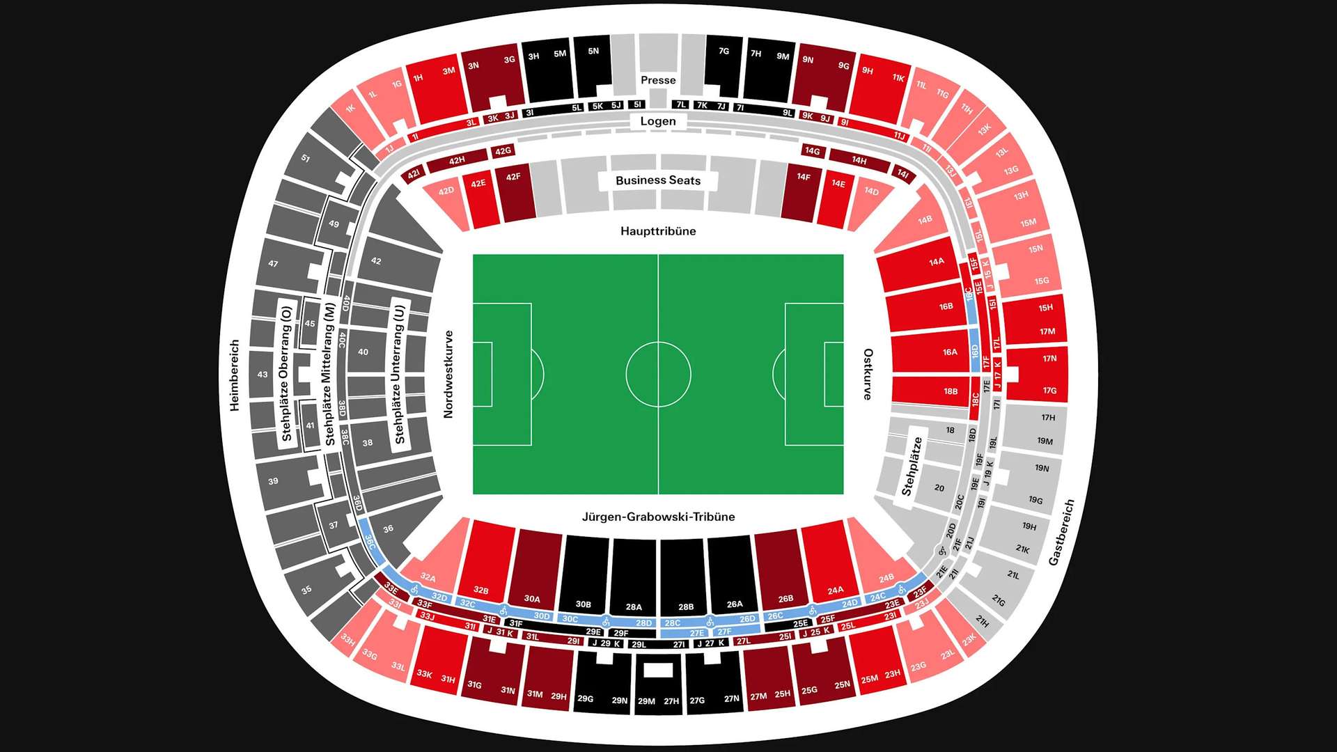 Stadium layout Eintracht Frankfurt