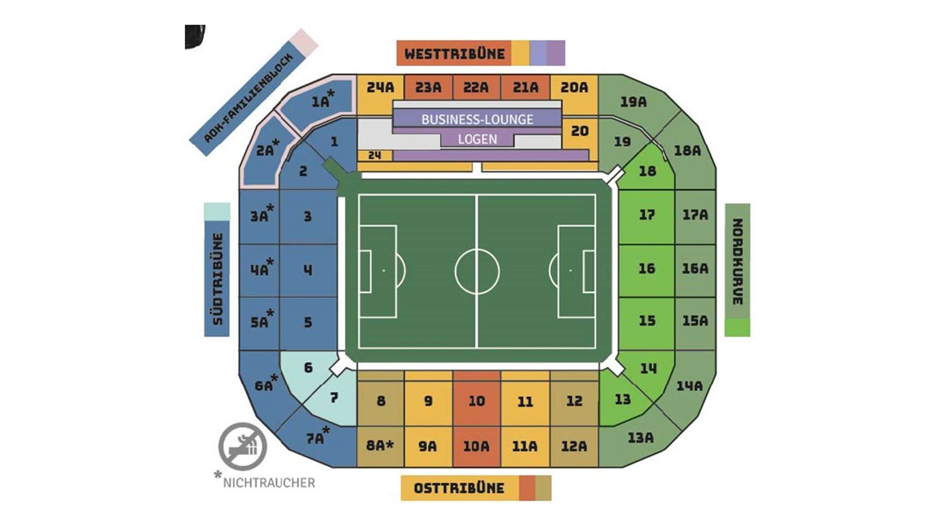 Stadionplan Borussia Mönchengladbach