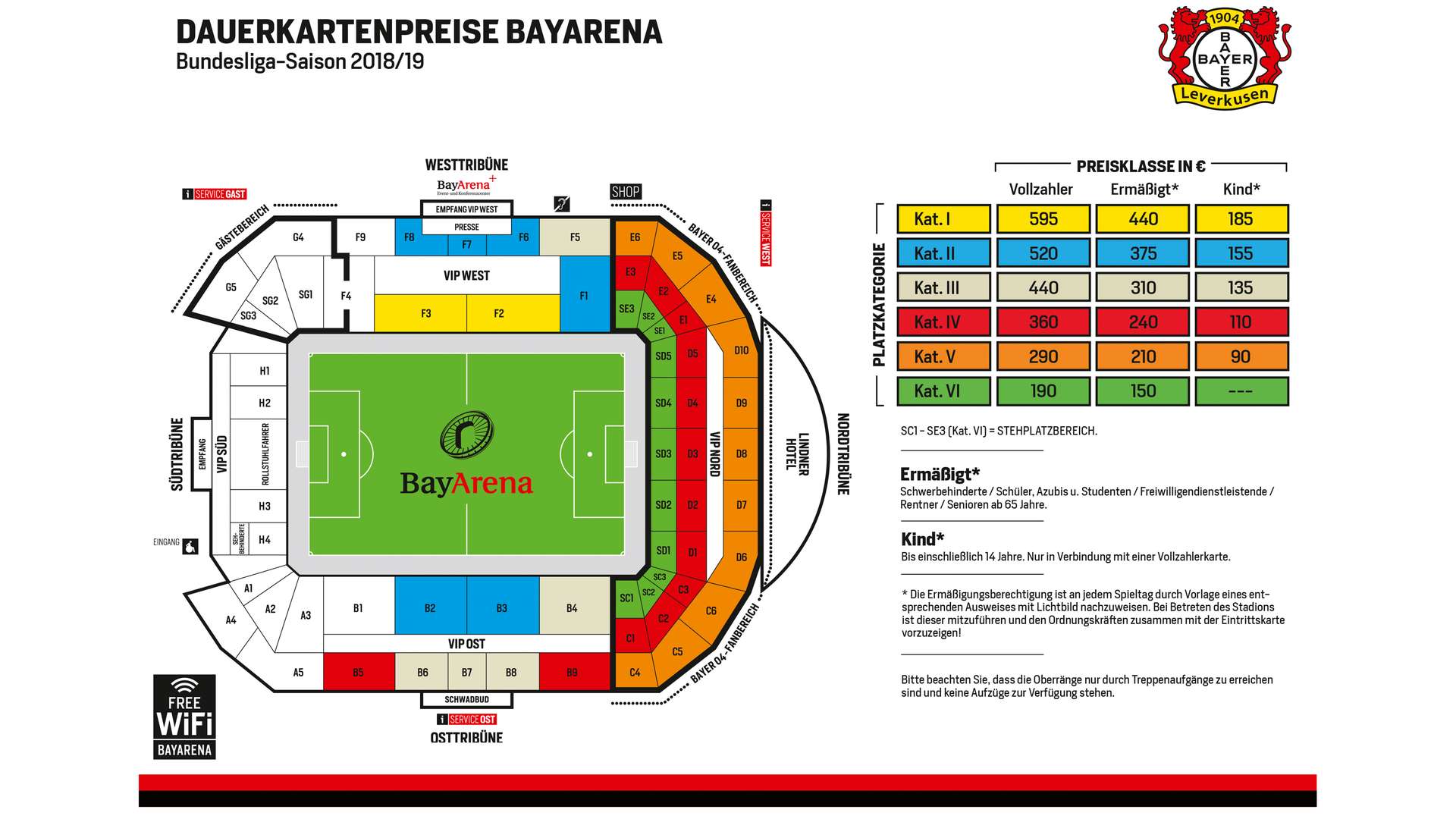 Ticketpreise Bayer 04 Leverkusen