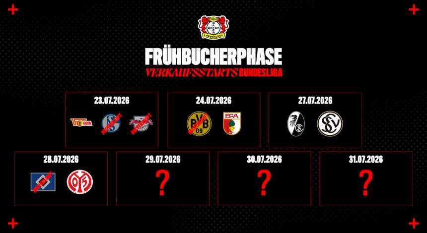 Frühbucherphase für die Bundesliga-Heimspiele 2026/27