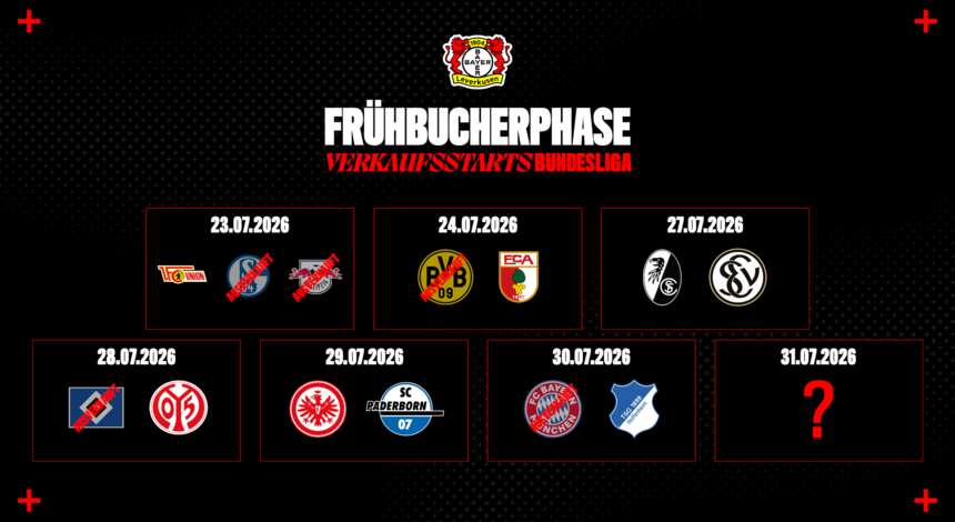 Frühbucherphase für die Bundesliga-Heimspiele 2026/27