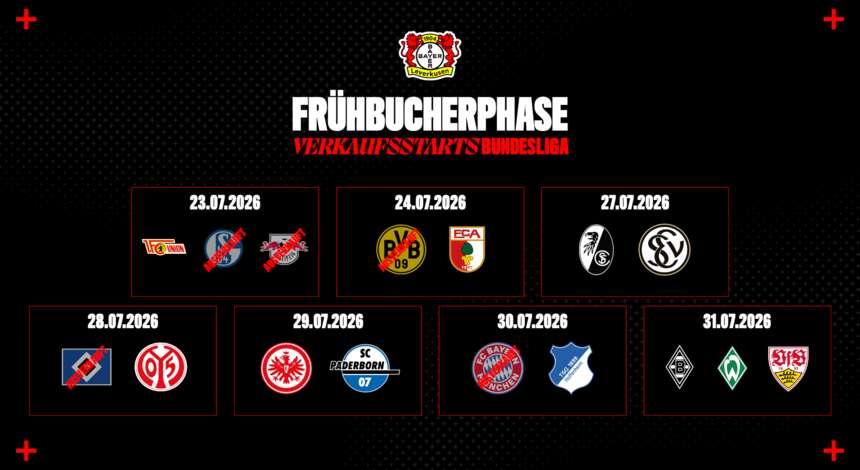 Frühbucherphase für die Bundesliga-Heimspiele 2026/27