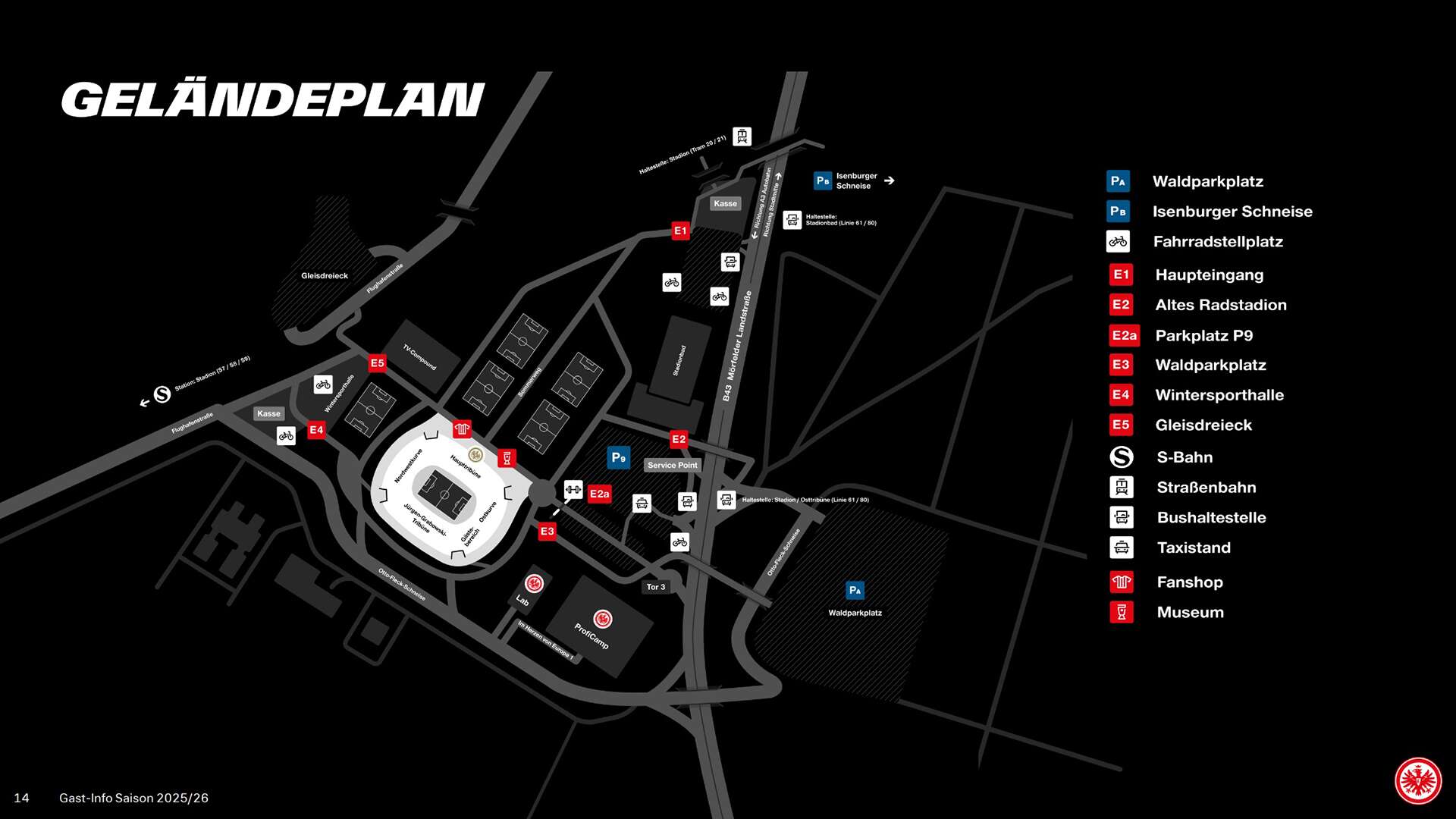 Geländeplan Deutsche Bank Park