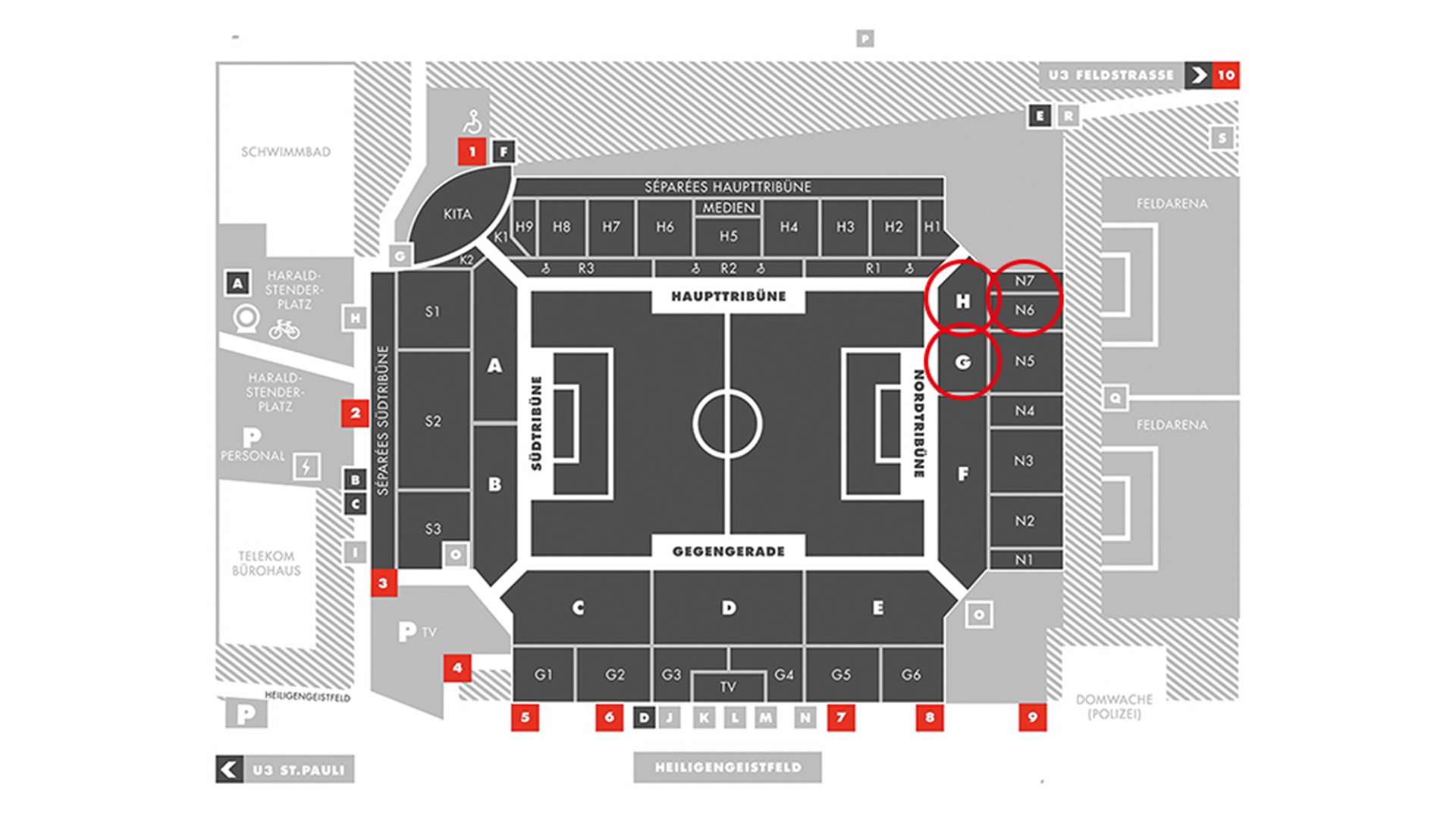 Stadionplan Millerntor-Stadion