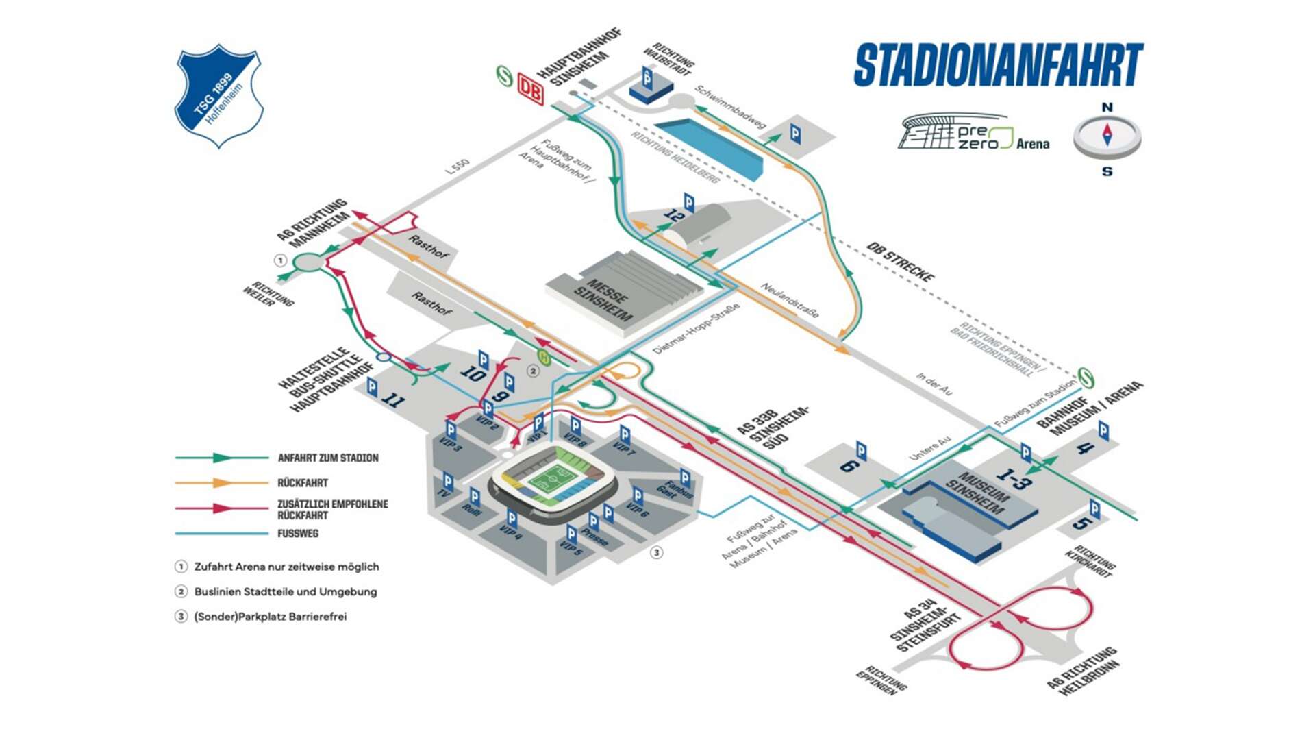Anfahrt zur PreZero Arena