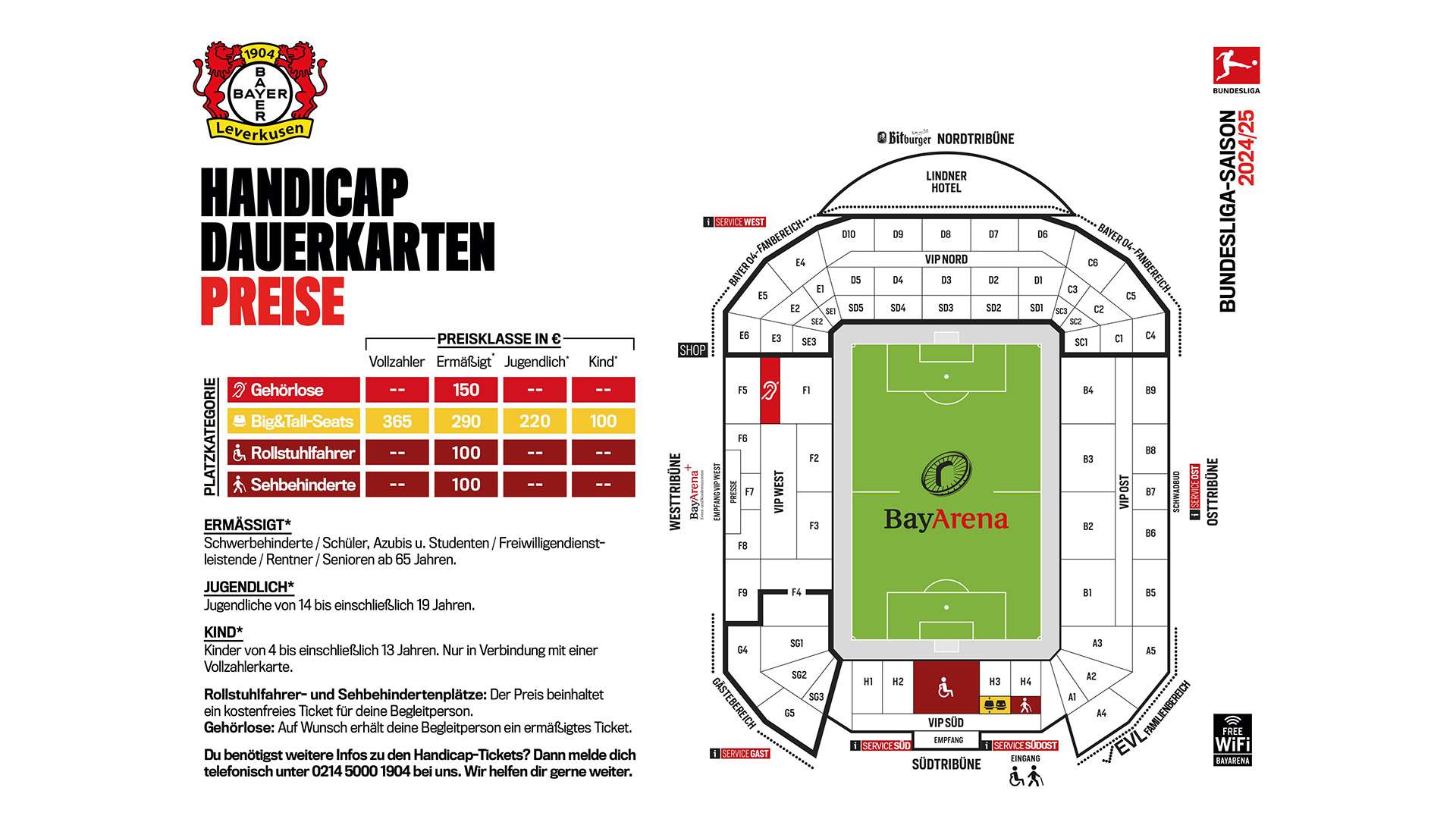 Preisgrafik Handicap Dauerkarten 2024/25