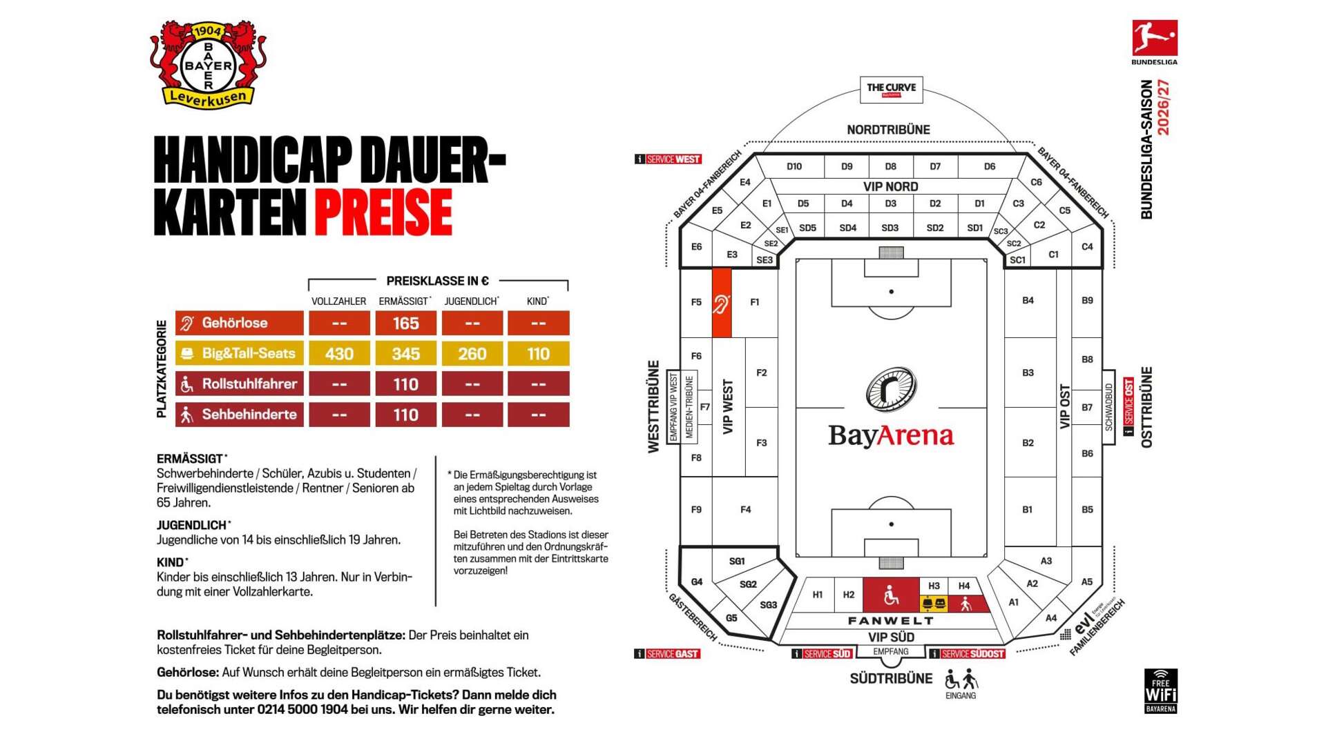 Preise Handicap-Dauerkarten 2026/27