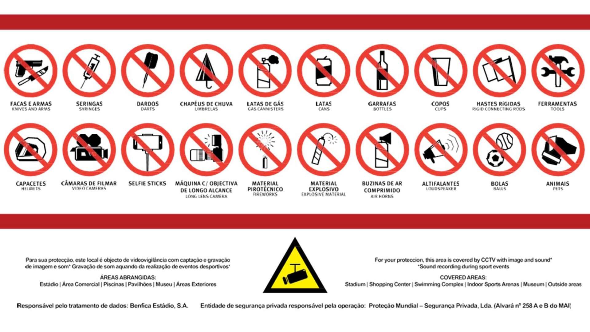 Verbotene Gegenstände Benfica Campus