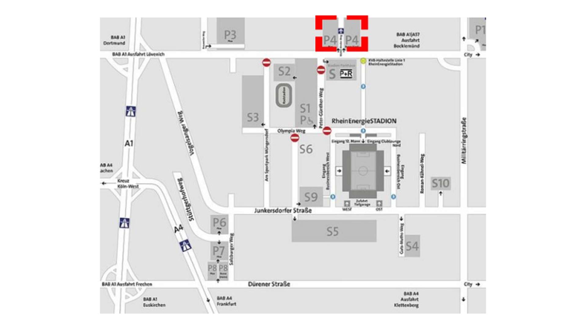 RheinEnergieSTADION Gästeparkplatz