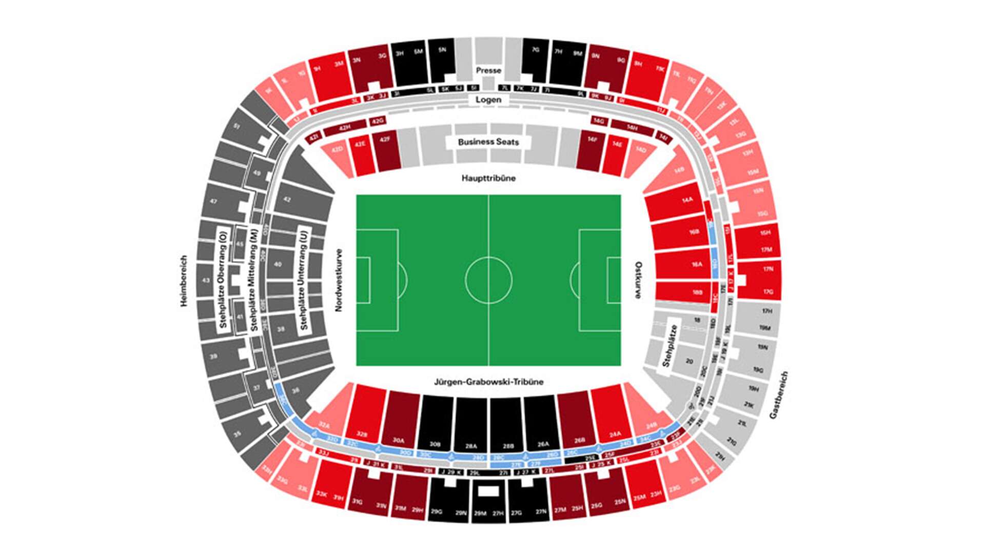 Stadionplan Frankfurt