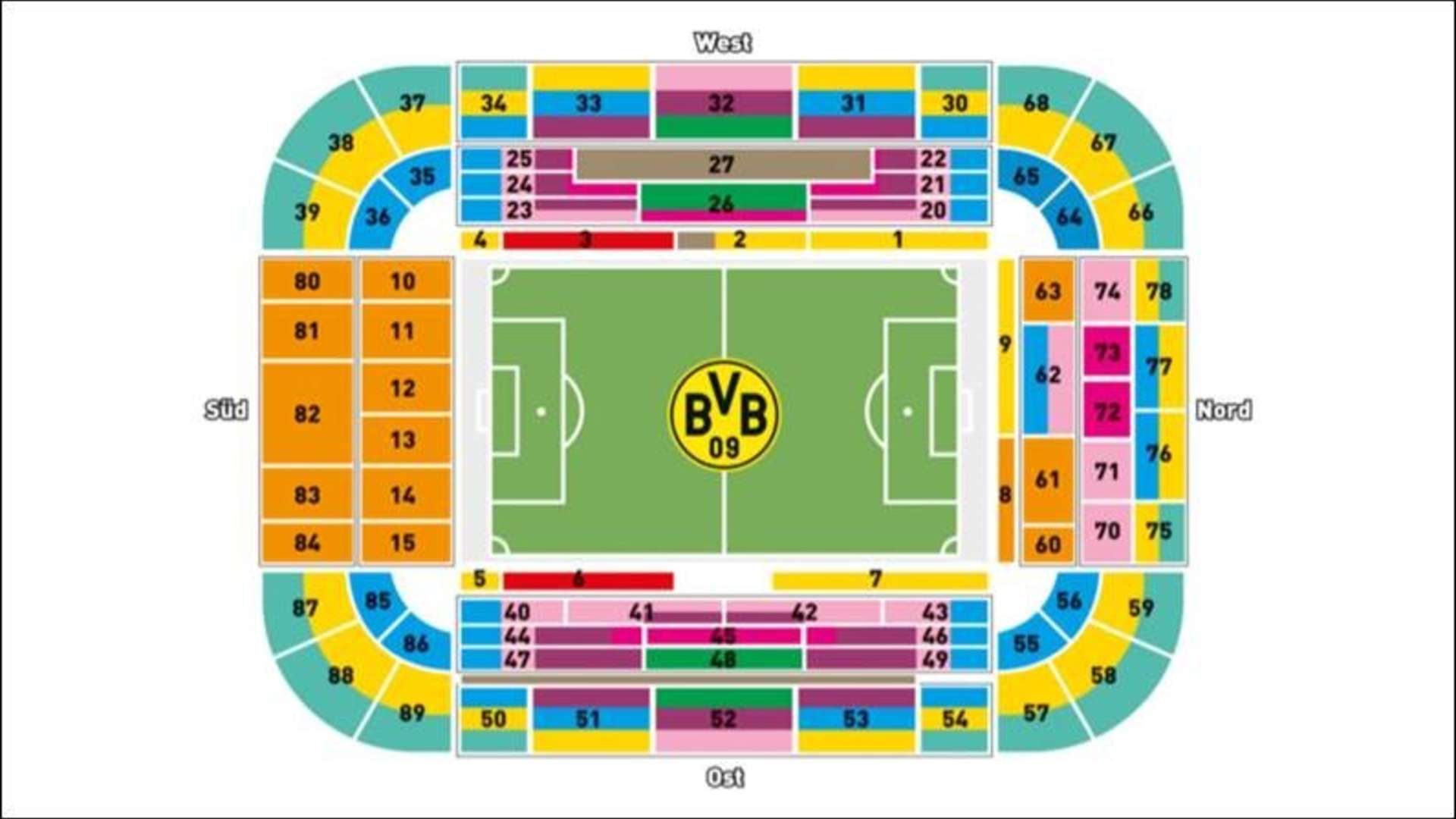 Stadionplan Dortmund