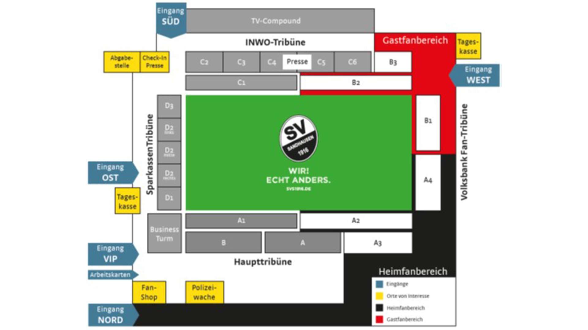 Stadionplan SV Sandhausen