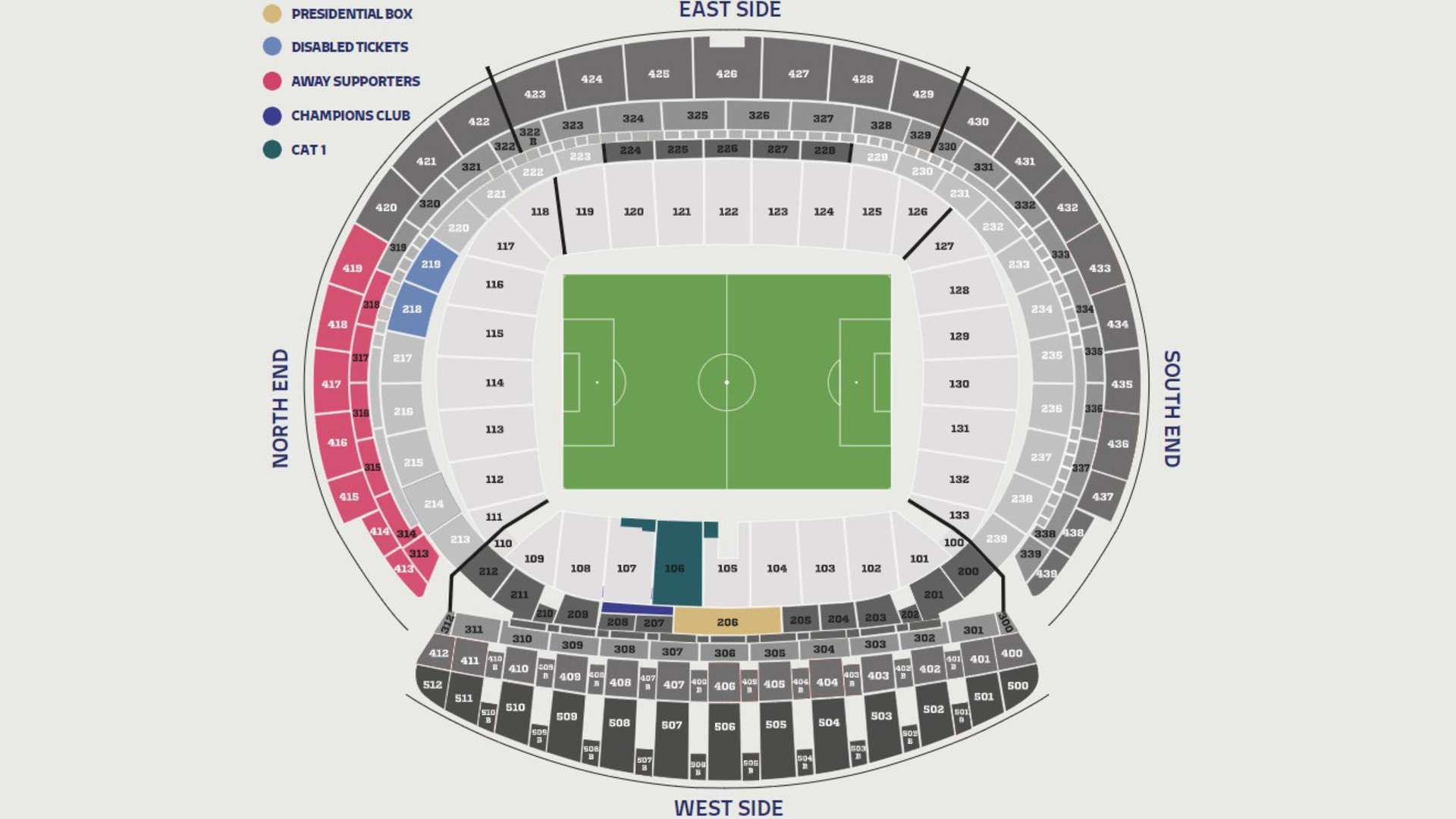 Stadionplan Atletico Madrid