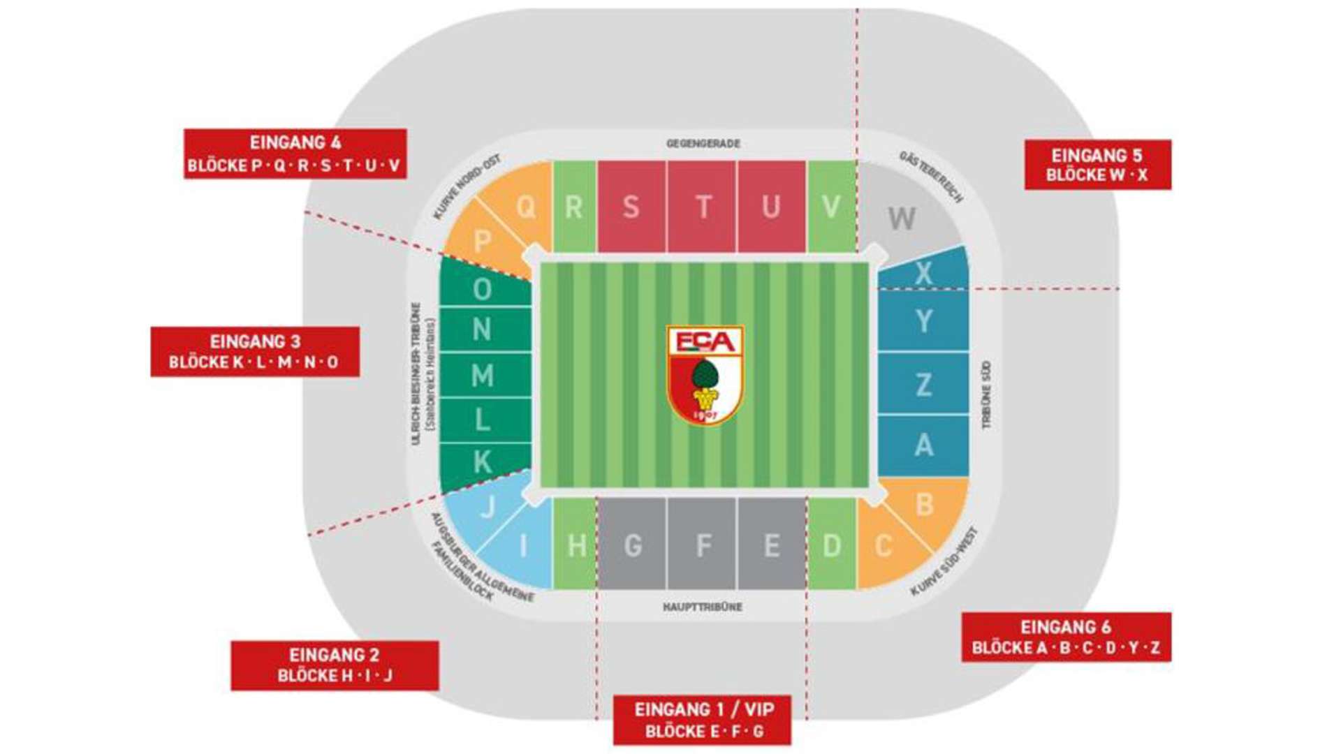 Stadionplan Augsburg