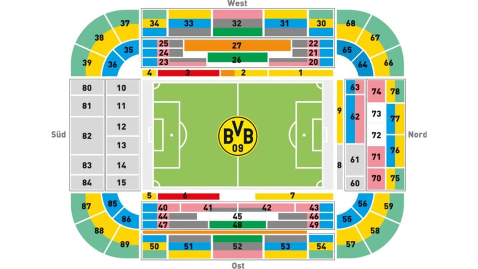 Stadionplan Borussia Dortmund