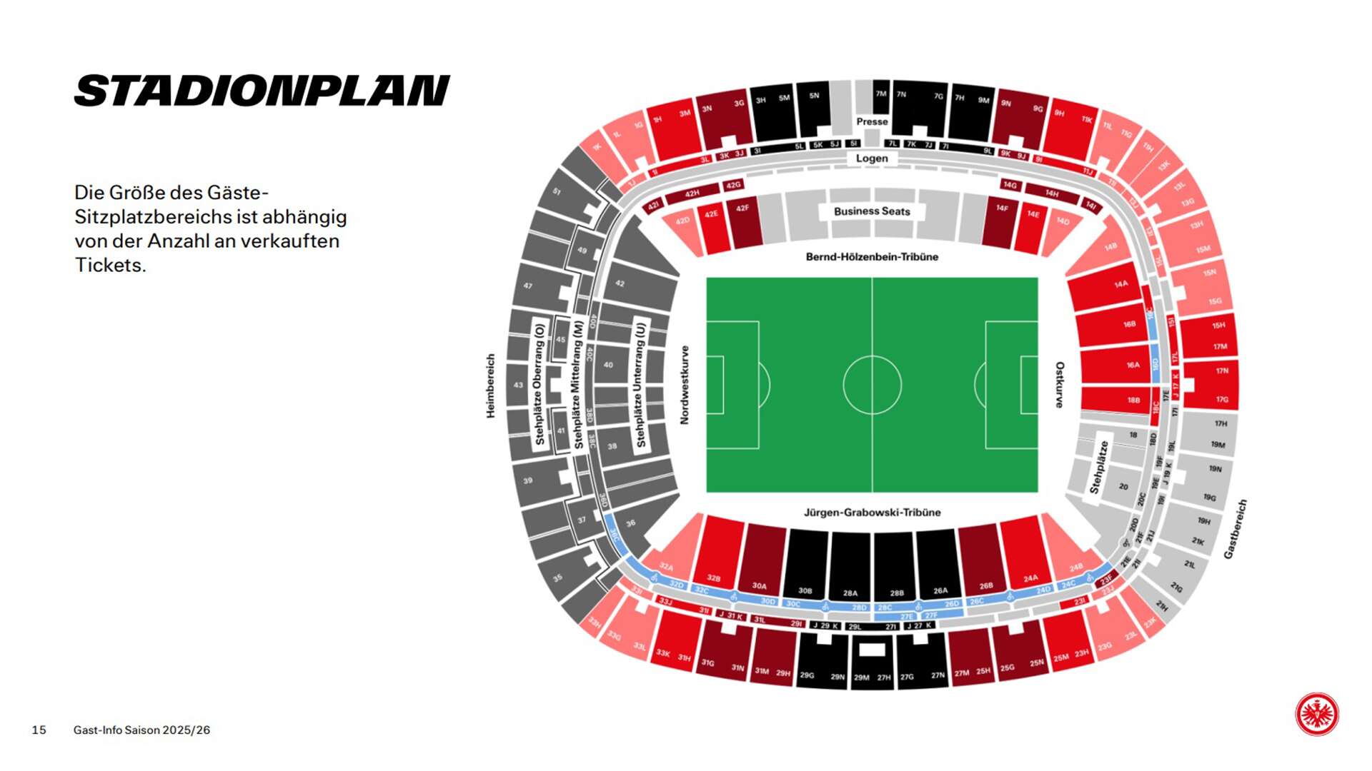 Stadionplan Deutsche Bank Park