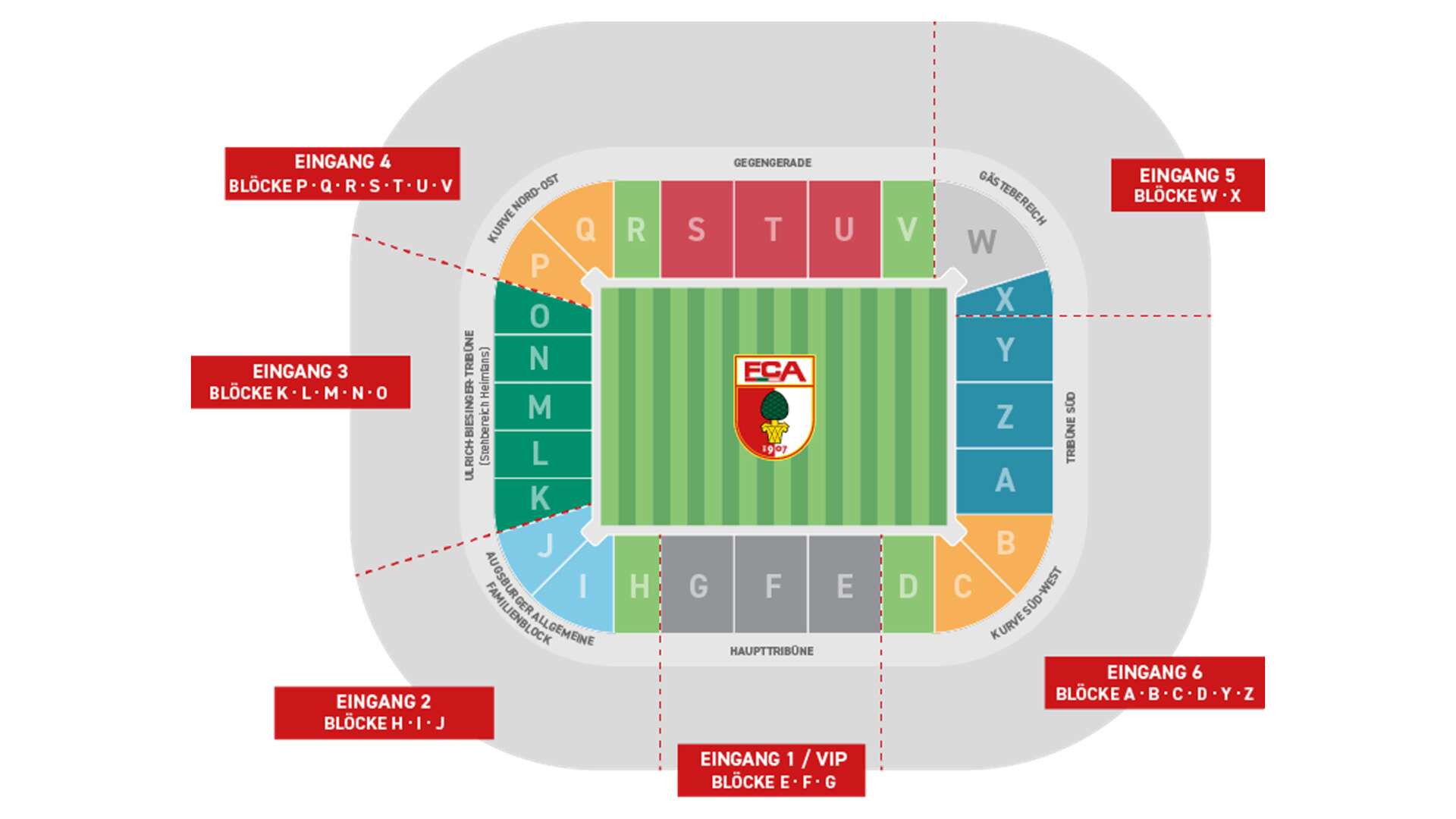 Stadionplan FC Augsburg