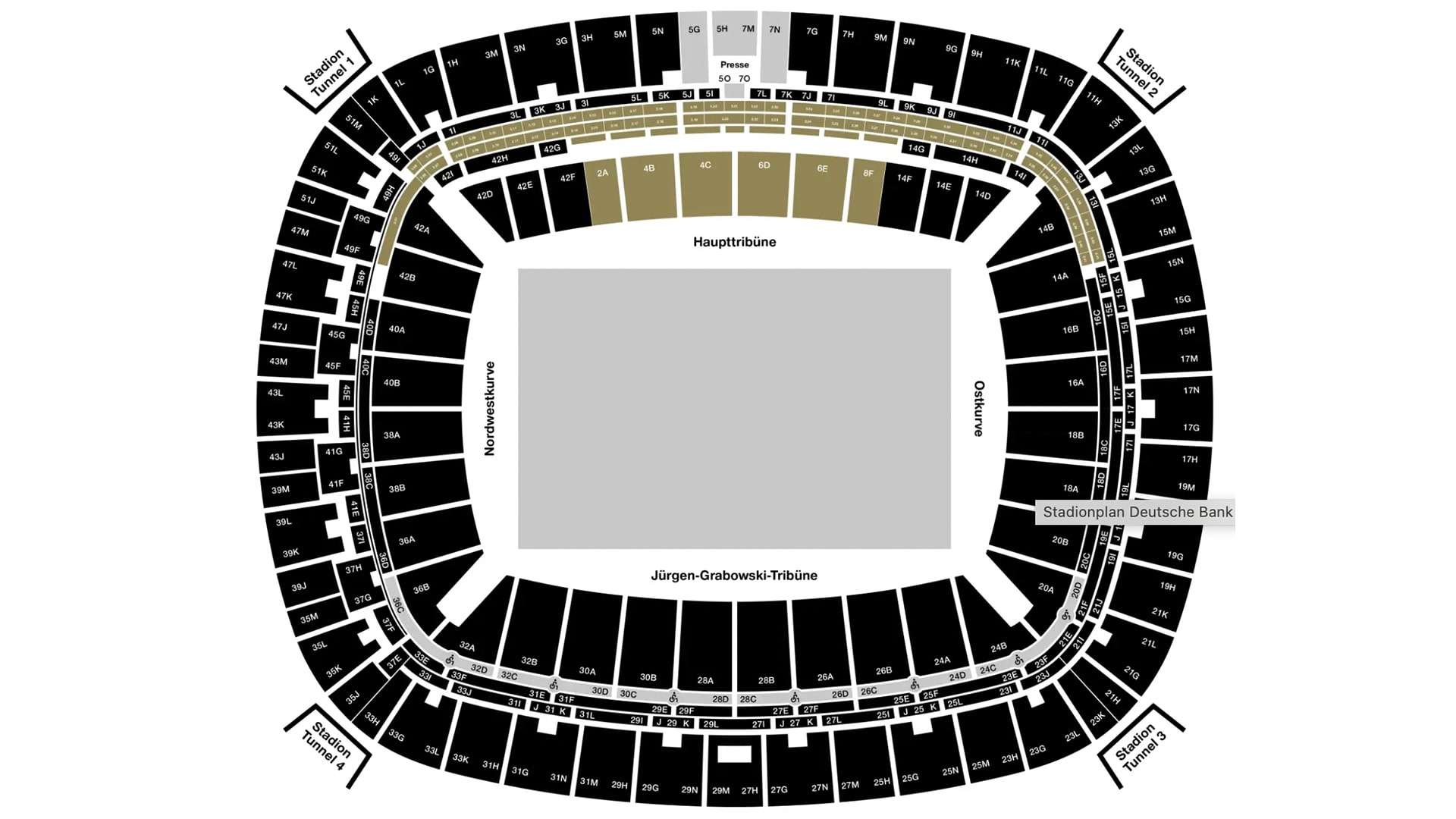 Stadionplan Frankfurt