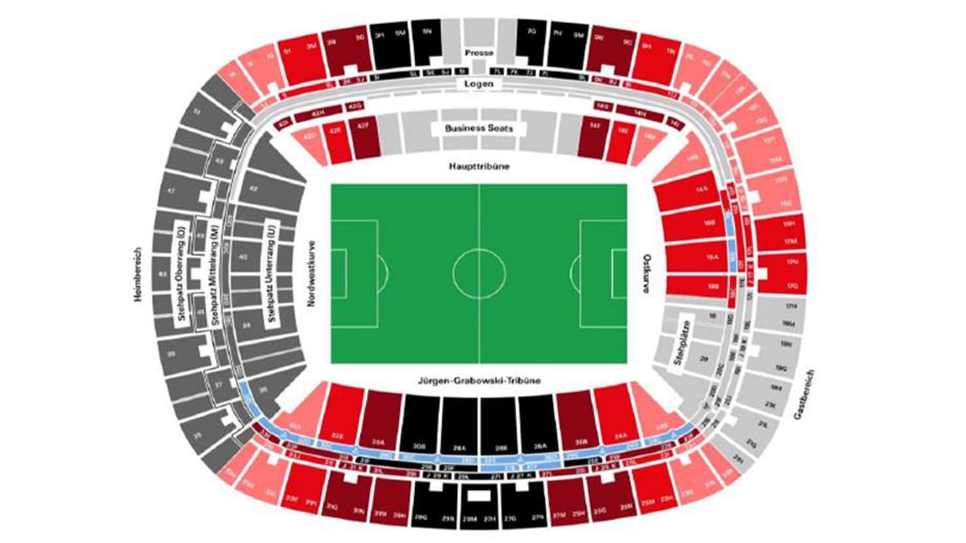 Stadionplan Frankfurt