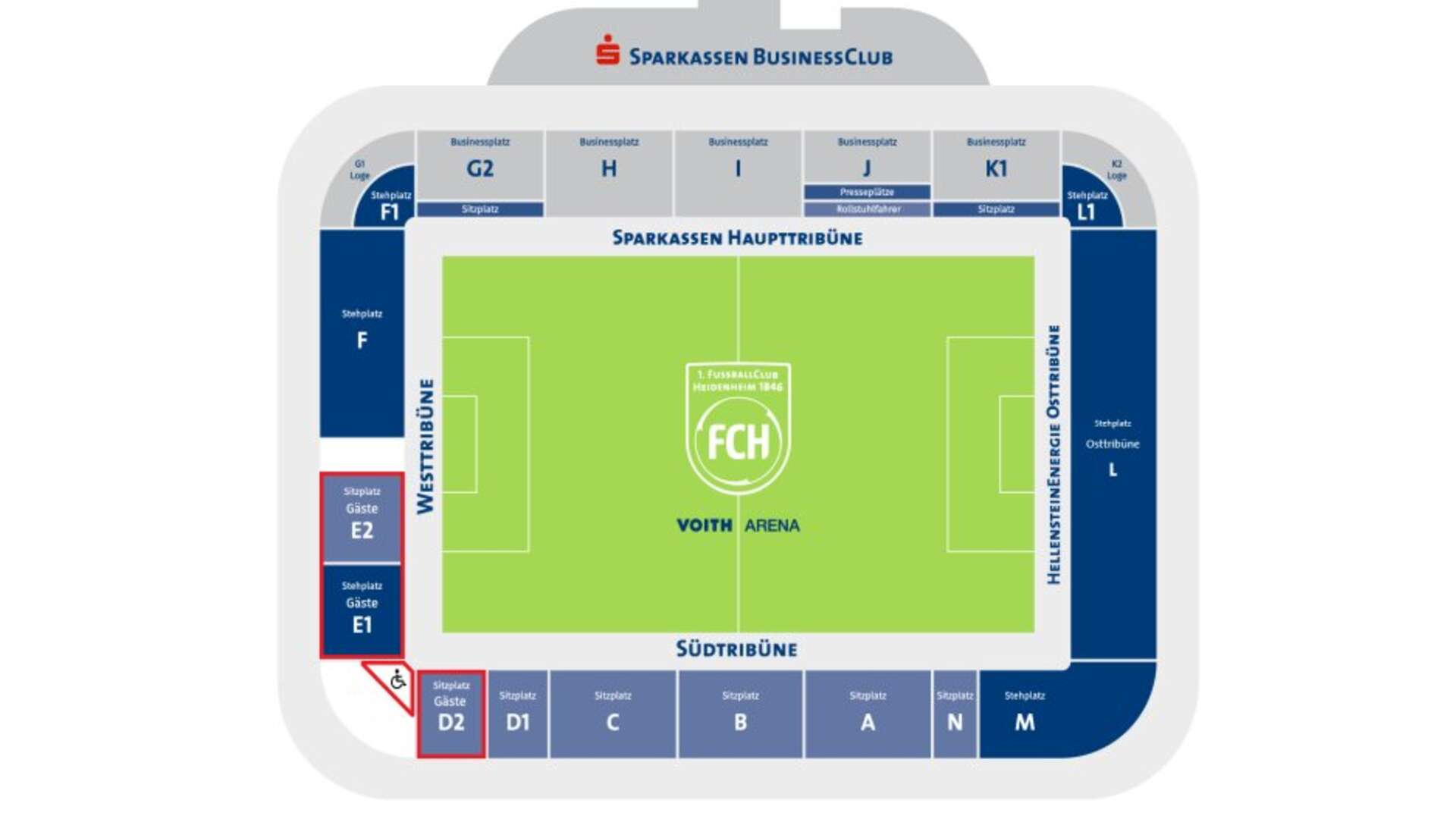 Stadionplan Heidenheim