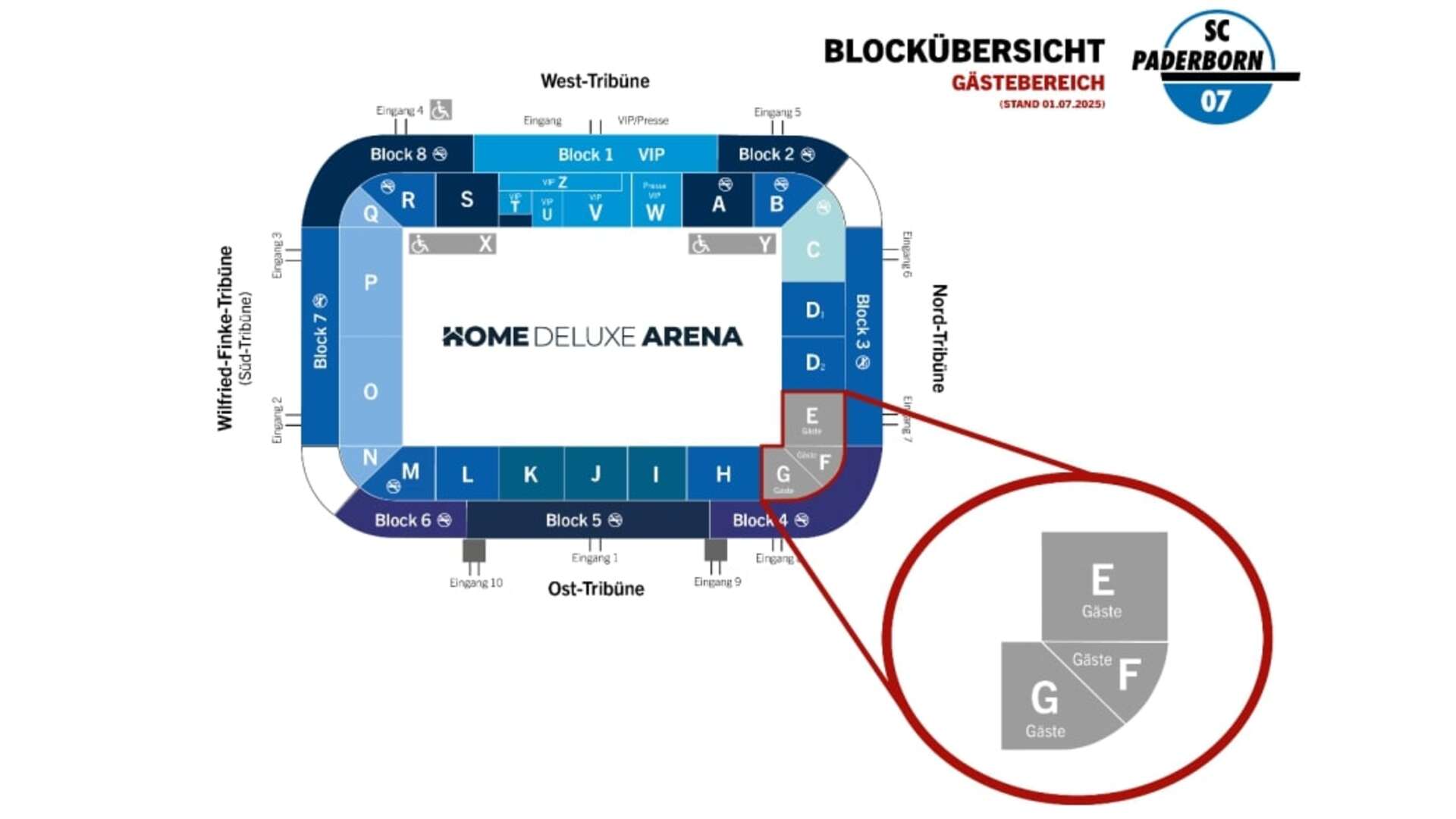 Stadionplan Home Deluxe Arena Paderborn