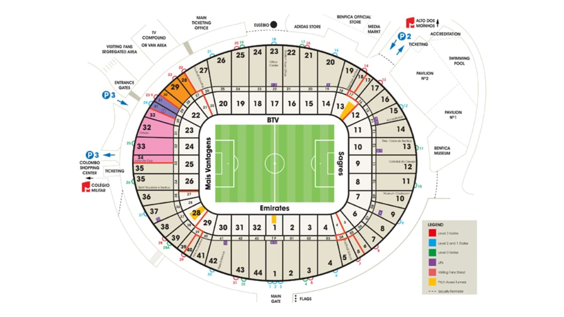 Stadionplan Lissabon