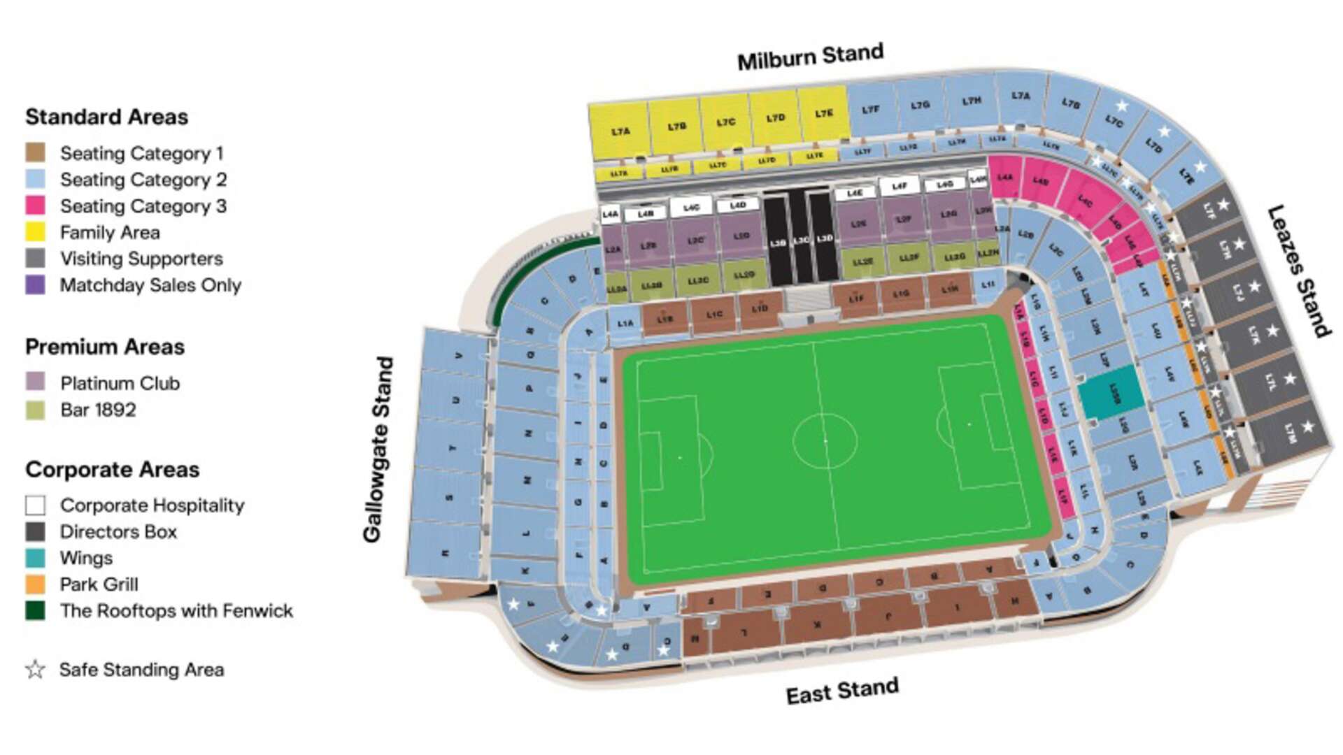 Stadionplan Newcastle United