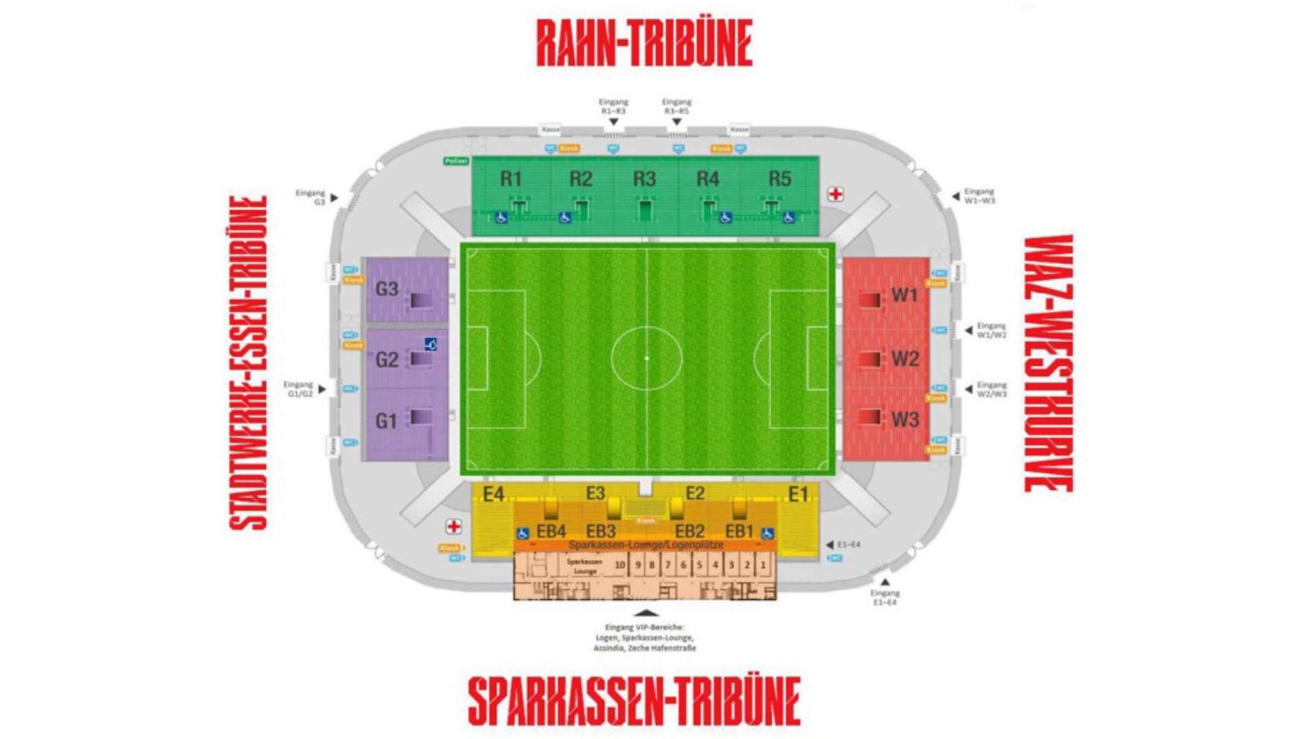 Stadionplan Rot-Weiss Essen