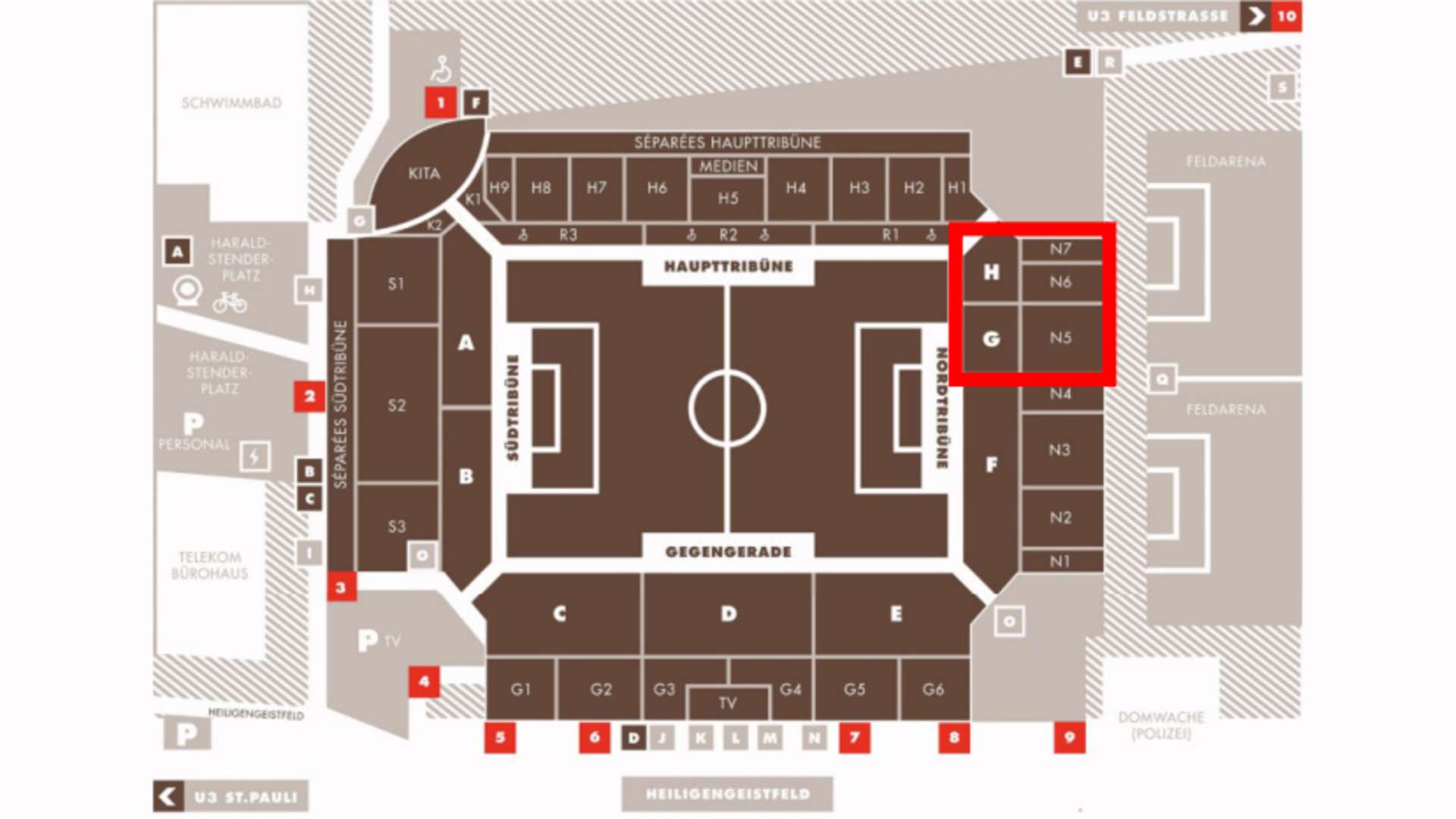 Stadionplan St. Pauli