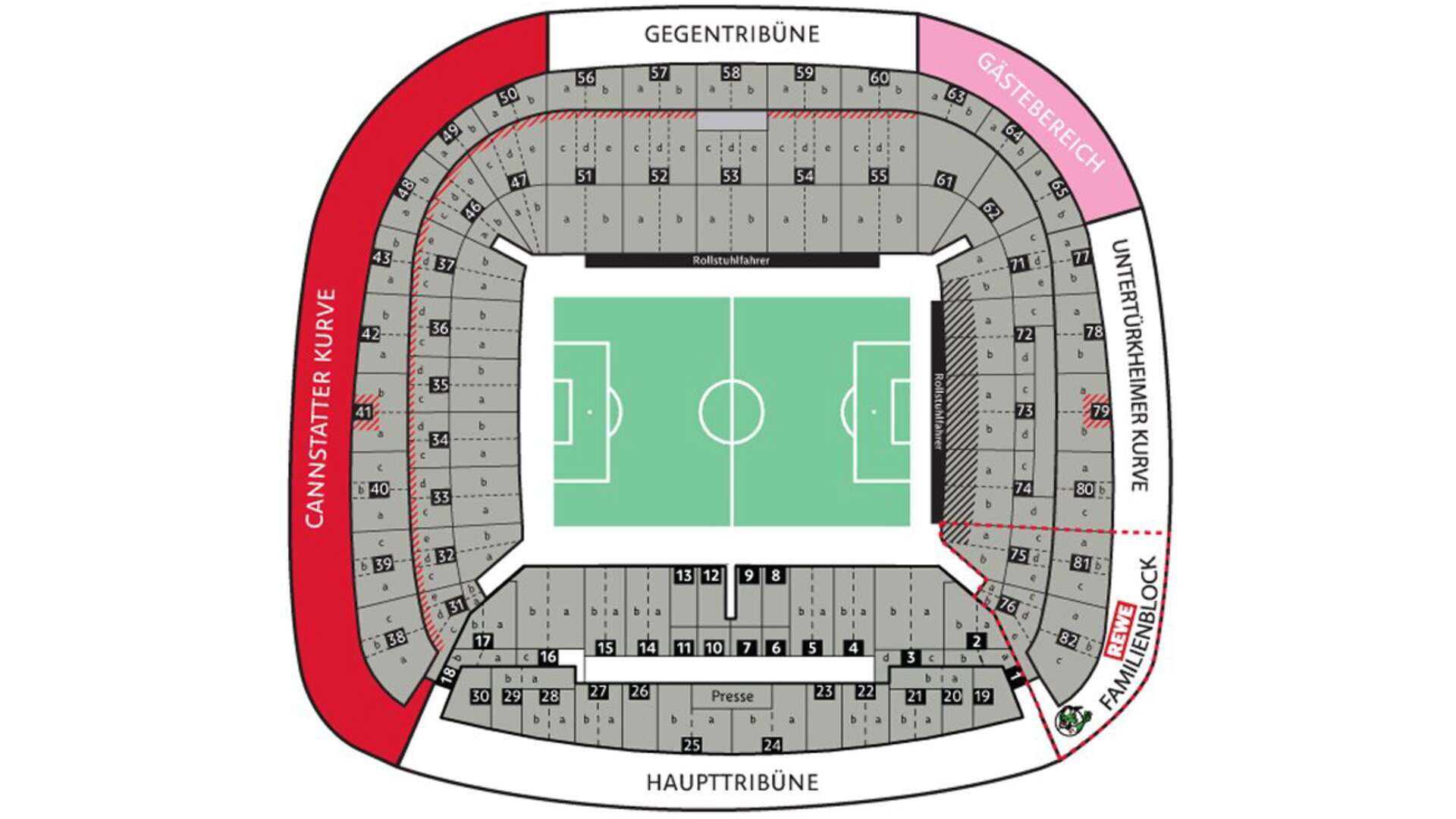 Stadionplan MHP Arena VfB Stuttgart