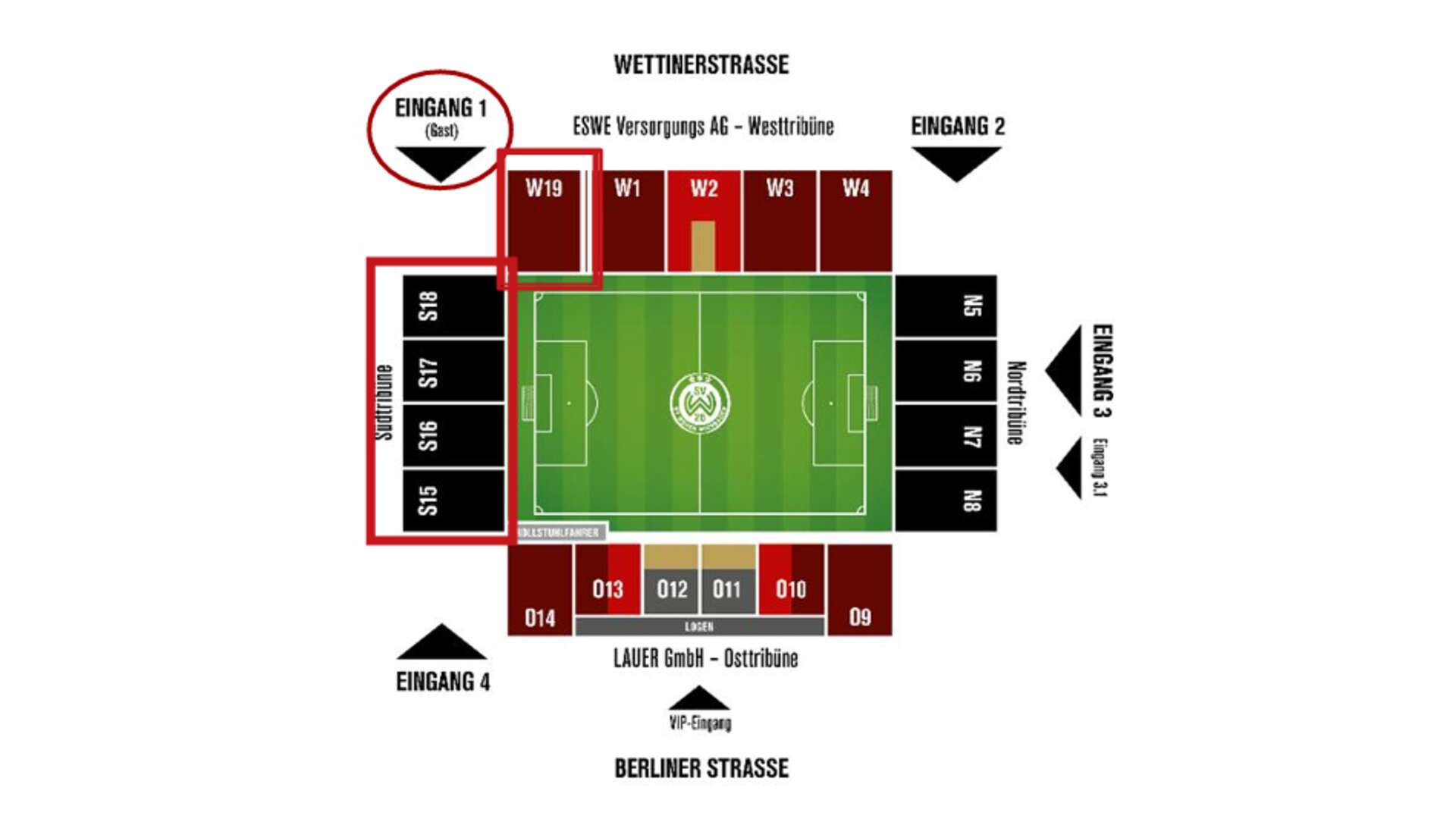 Stadionplan Wiesbaden