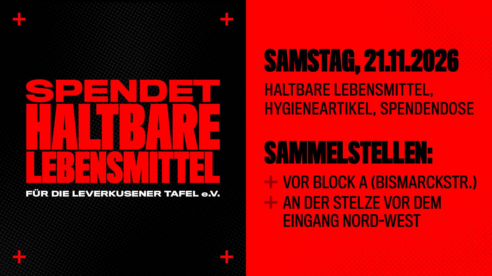 Vor #B04SCP: Lebensmittel spenden für die Tafel Leverkusen