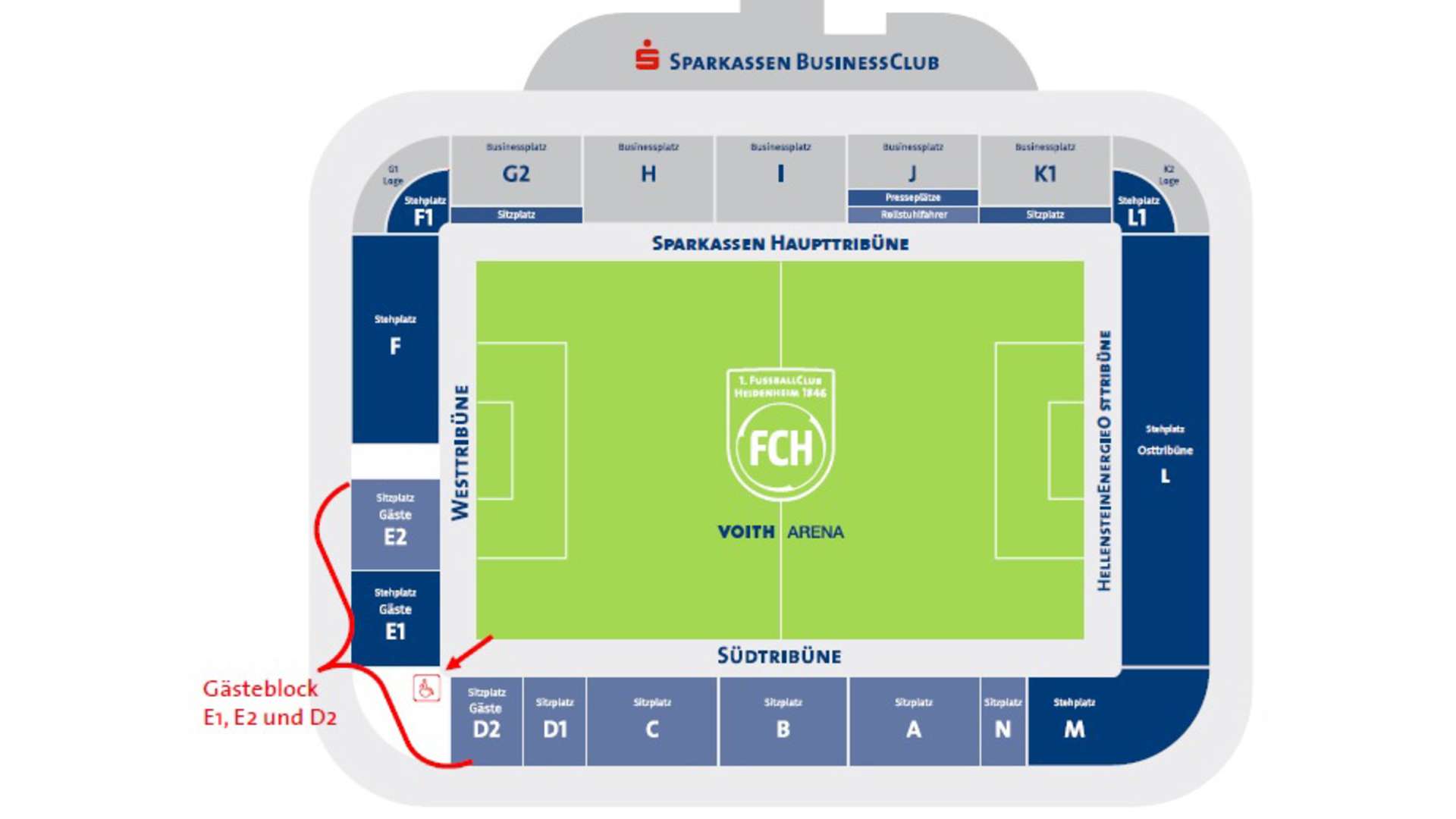 Stadionplan Heidenheim