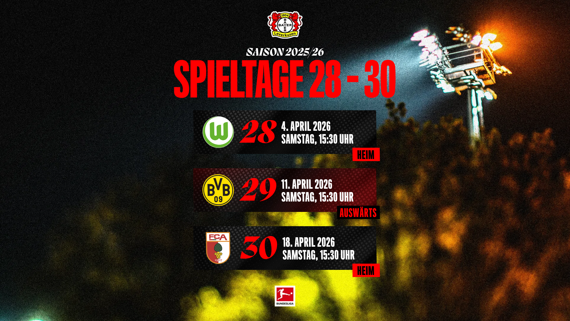 dfl-schedules-matchdays-28-to-30-saturday-afternoon-game-at-bvb