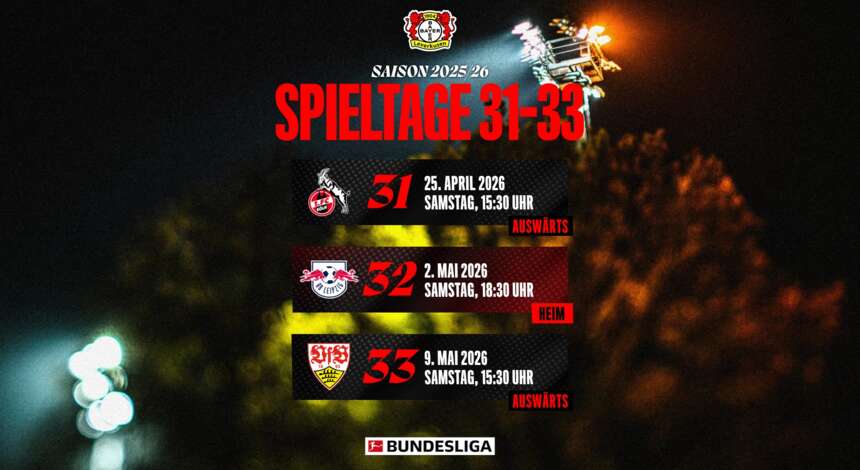 Bundesliga-Spieltage 31 bis 33