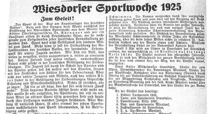 Wiesdorfer Sportwoche 1925